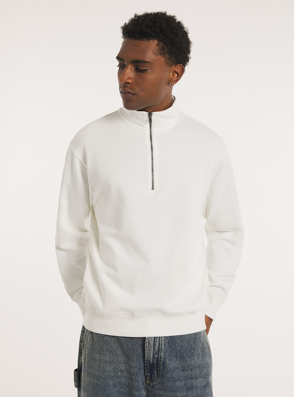 Felpa mezzo collo con zip