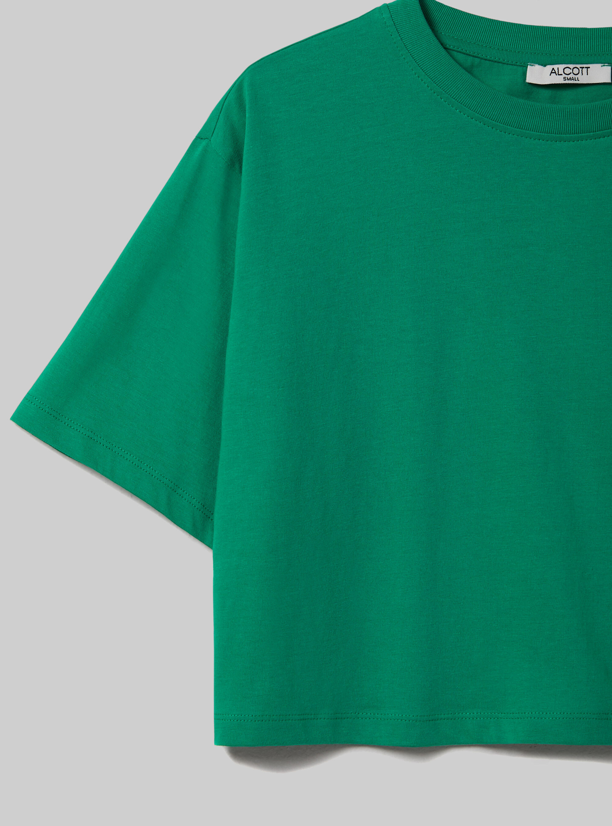 Maglietta cropped in cotone, GN2 GREEN MEDIUM