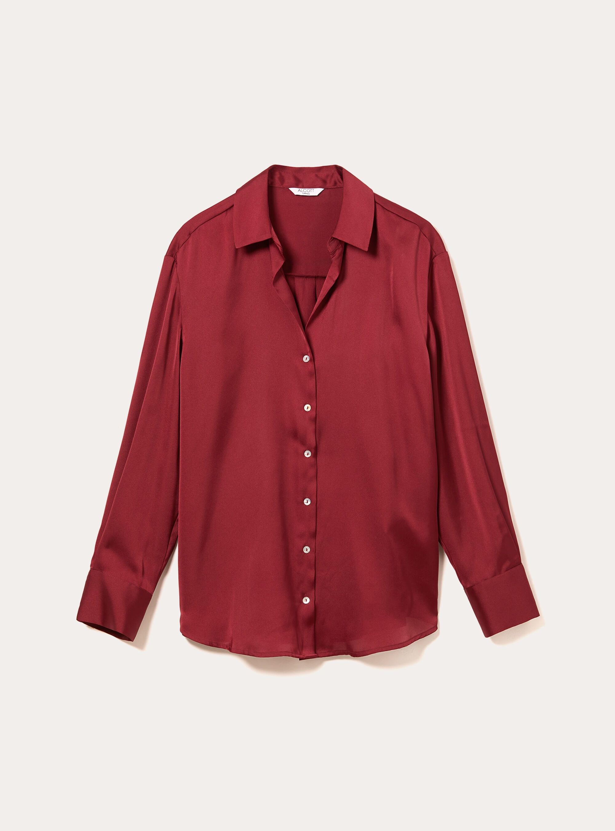 Plain satin shirt, BO2 BORDEAUX MEDIUM