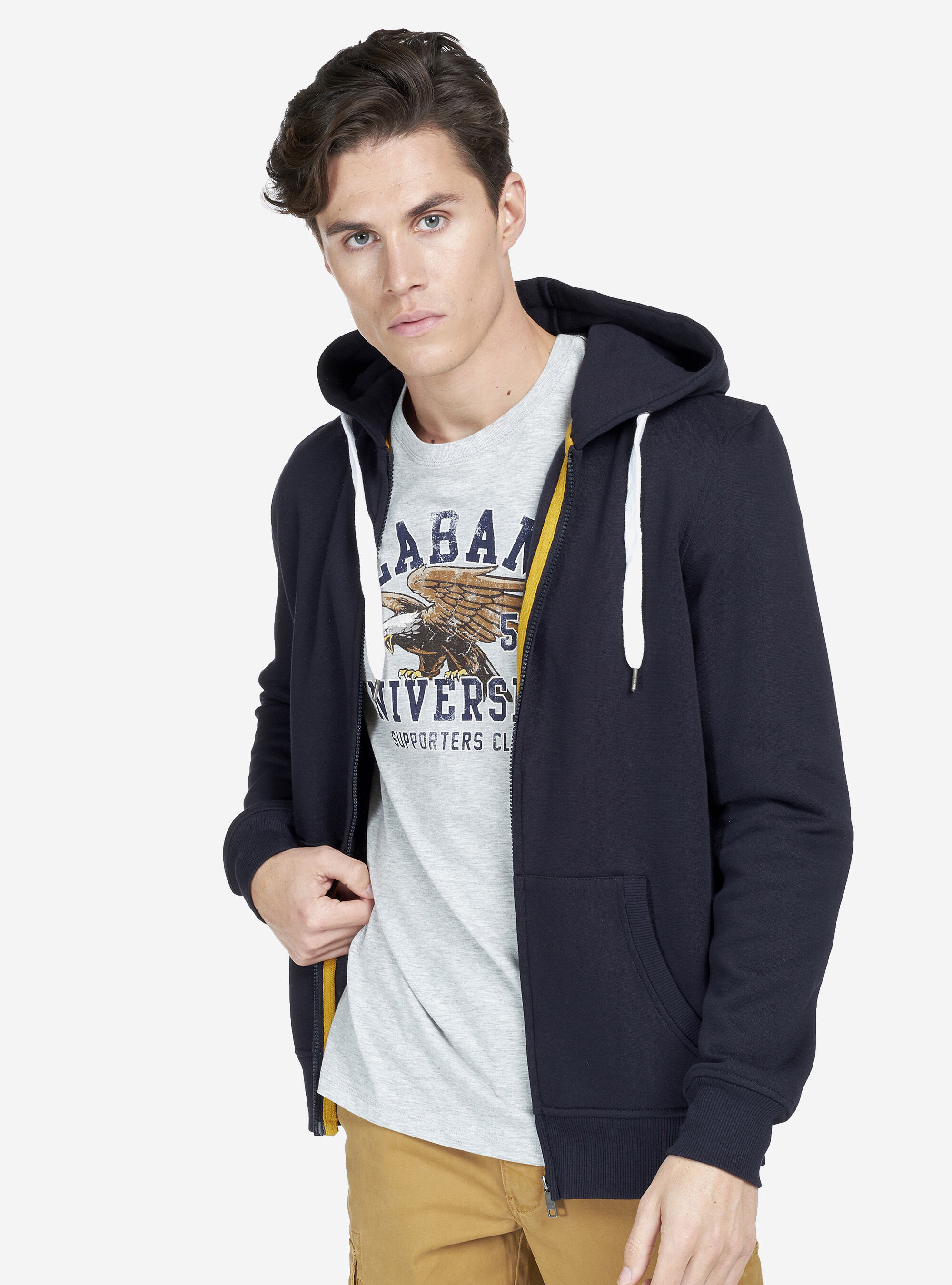 Cardigan basico in felpa, BLU