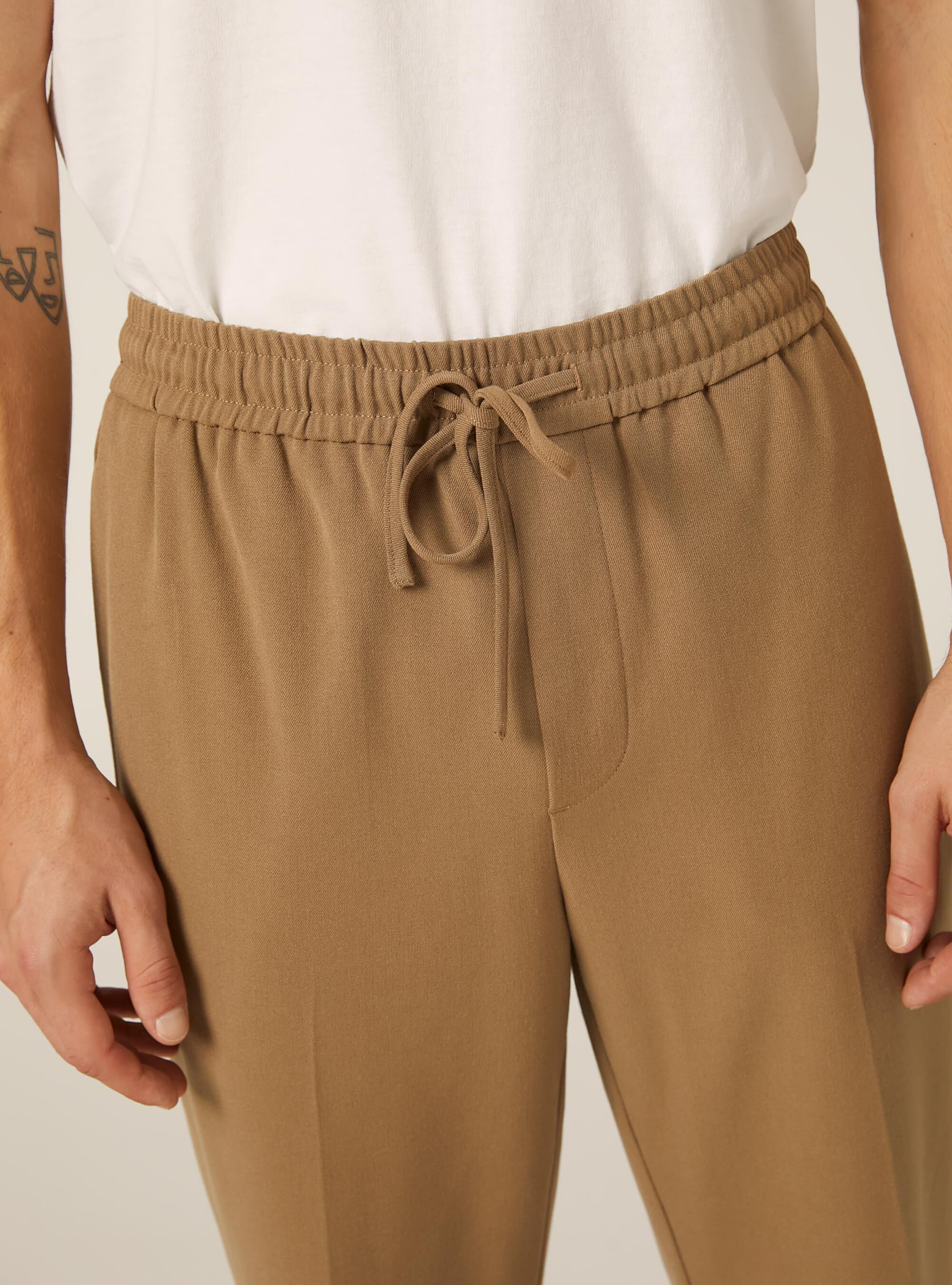 Pantalon jogger en twill, TB1 TOBACCO DARK