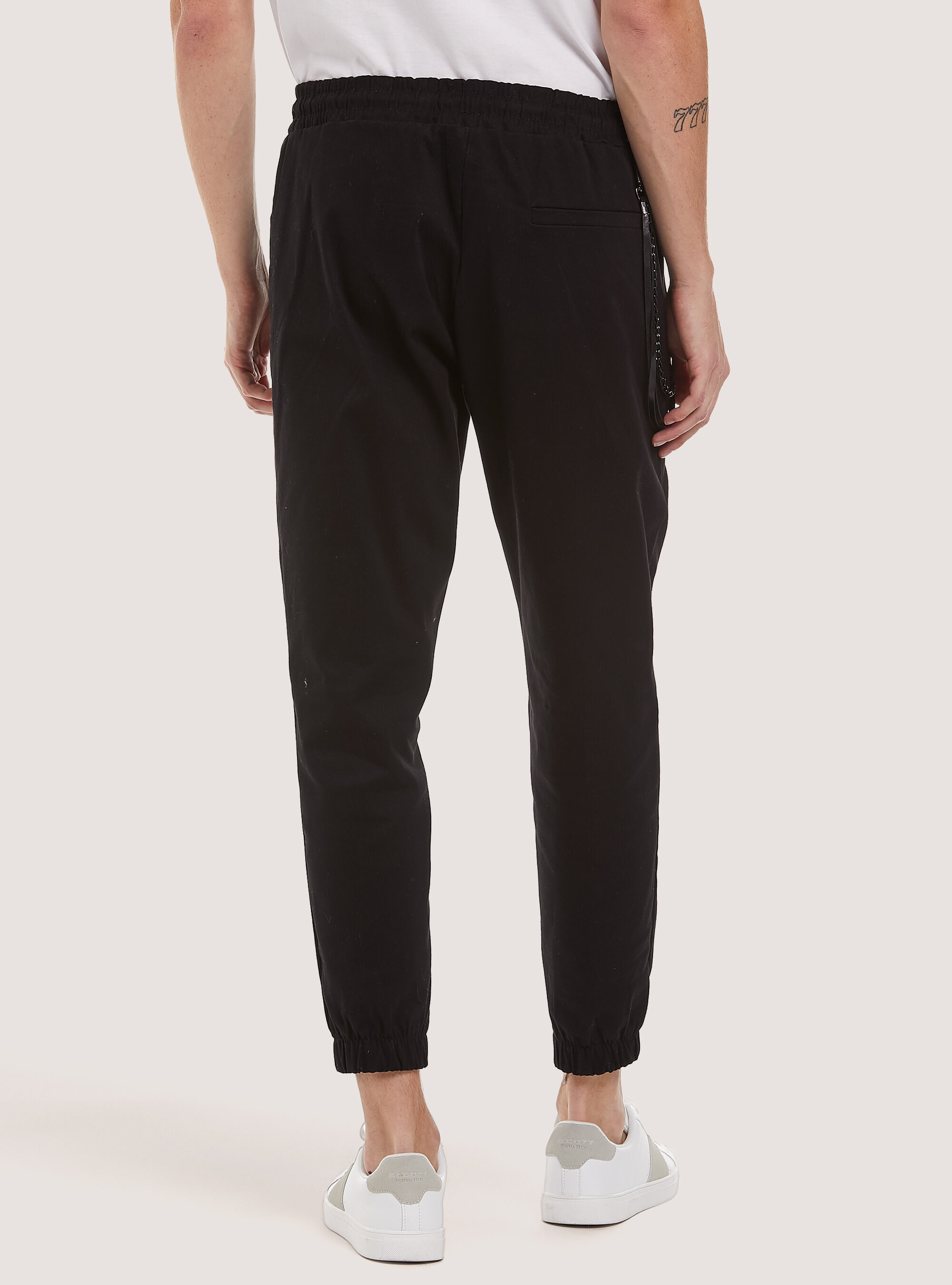 Pantaloni jogger con catena, BK1 BLACK