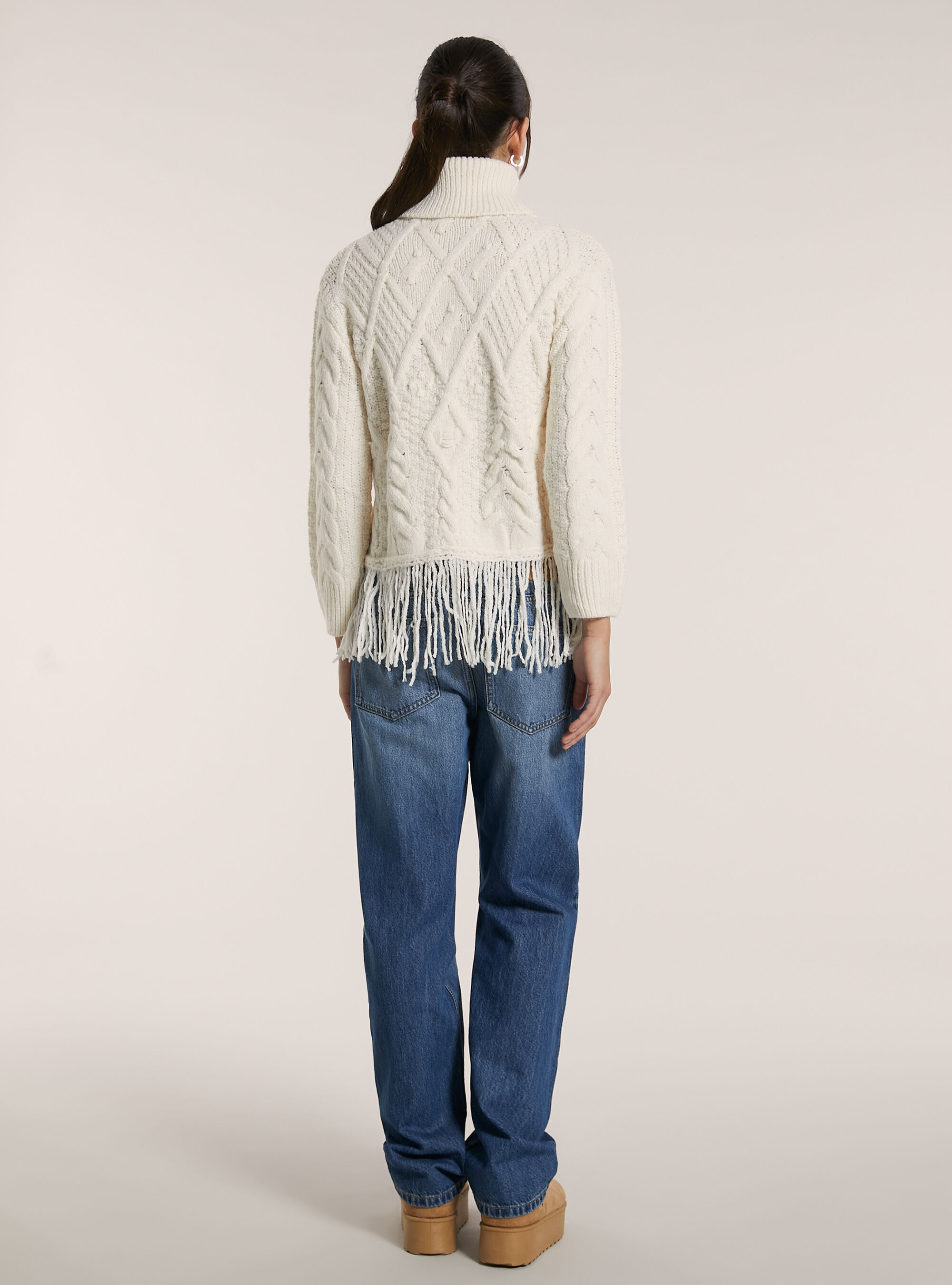 Pullover frange al fondo, WH2 WHITE
