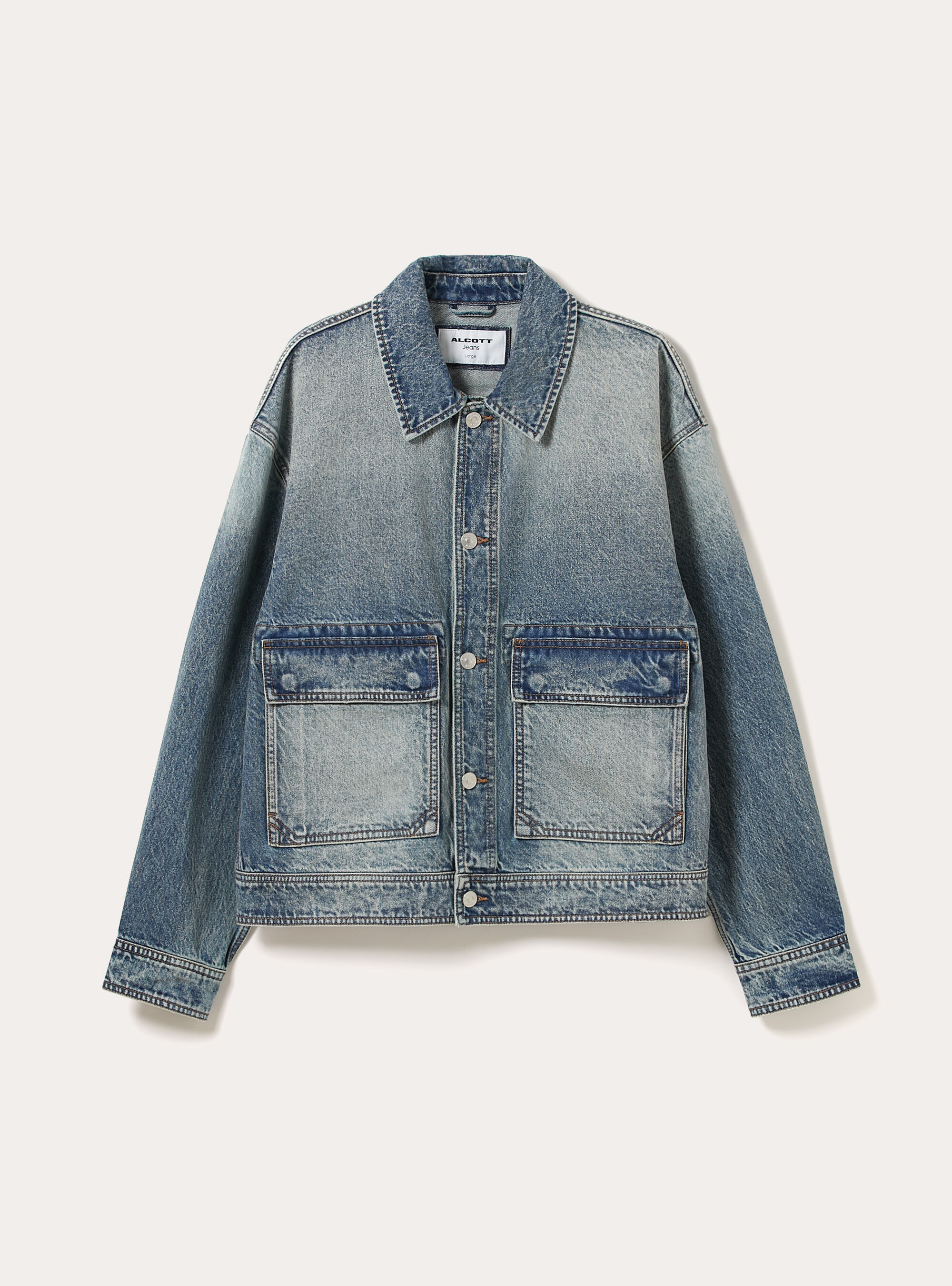 Chaqueta vaquera con lavado garage, D007 LIGHT AZURE