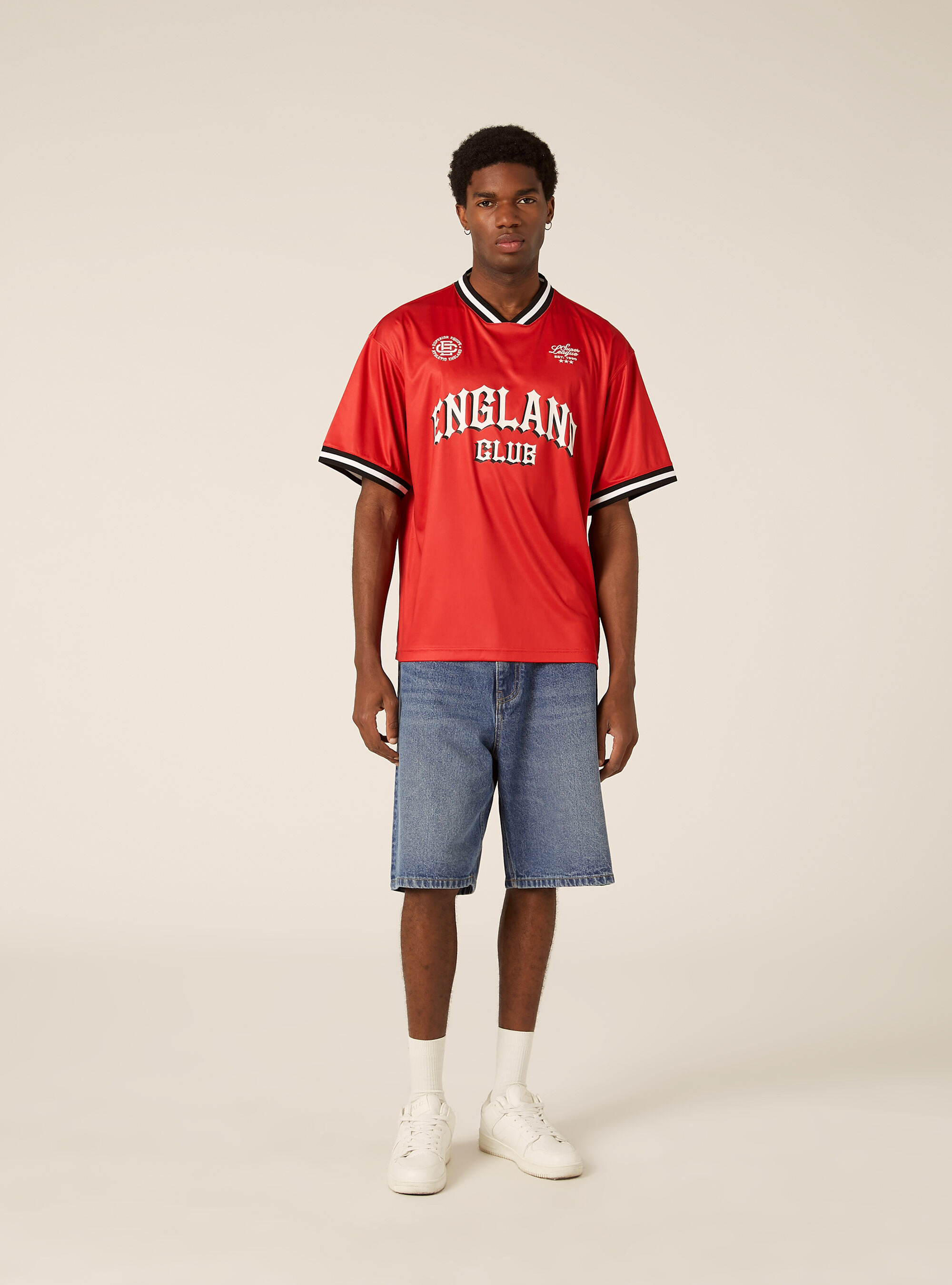 T-shirt boxy fit con stampa calcio mondiali