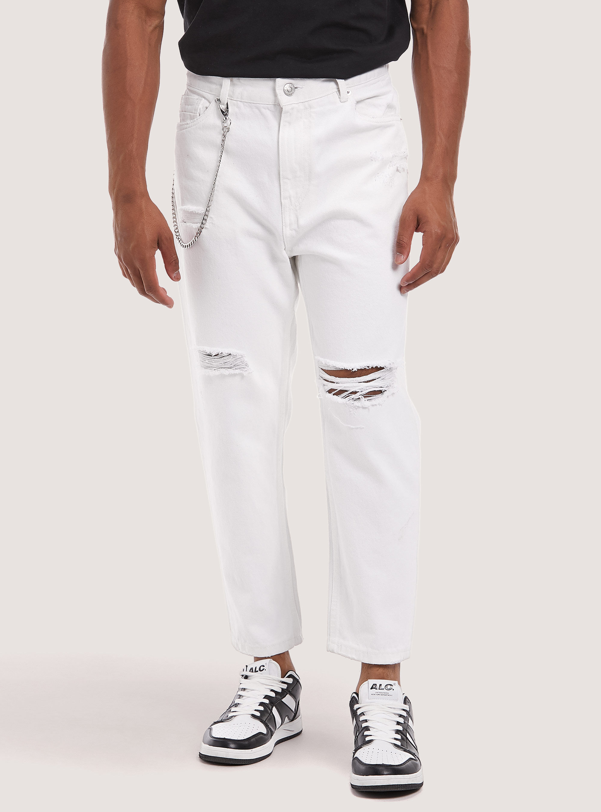 Jeans uomo shop bianchi strappati
