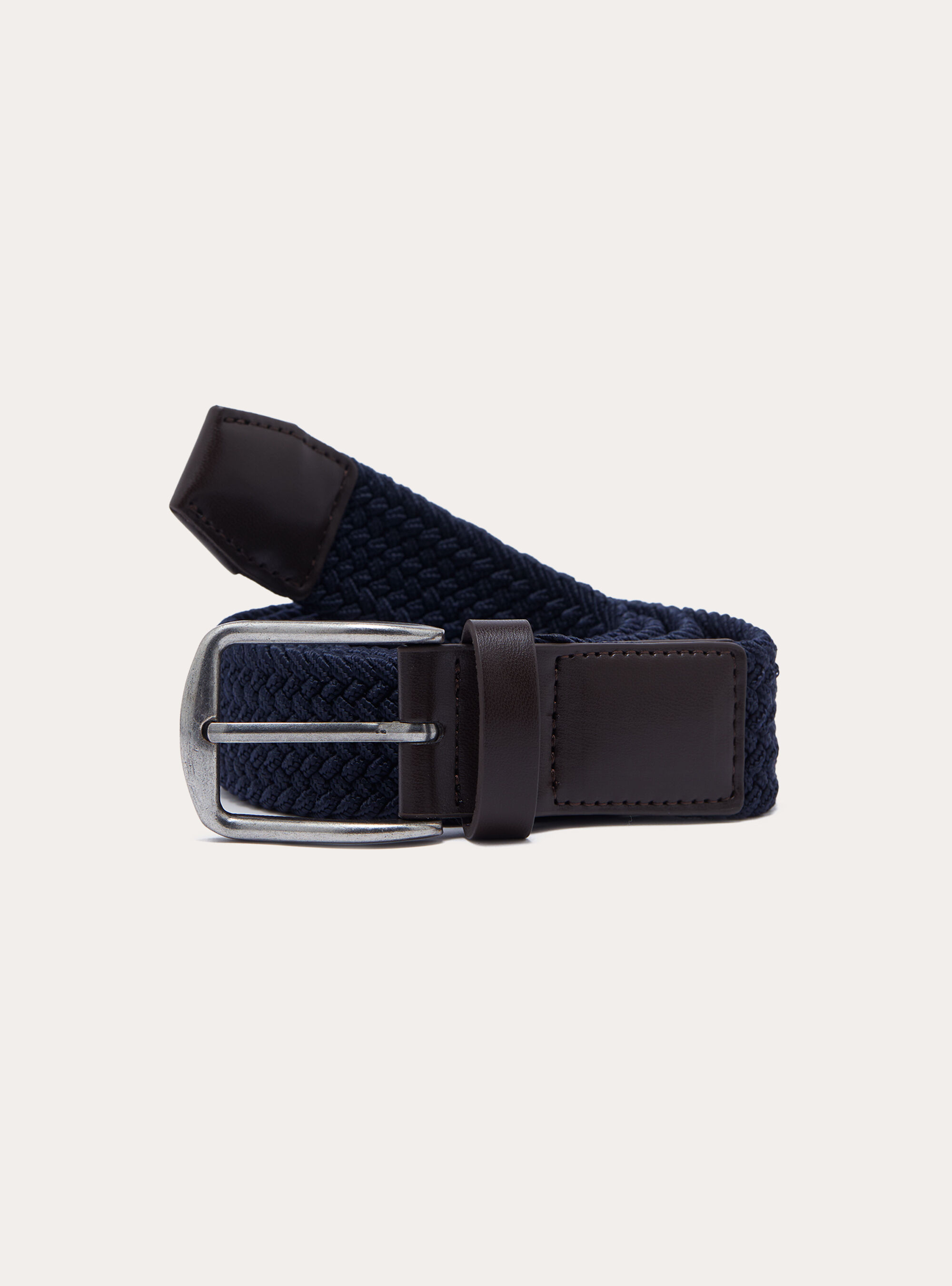 Cintura intrecciata elastica tinta unita, NA1 NAVY DARK