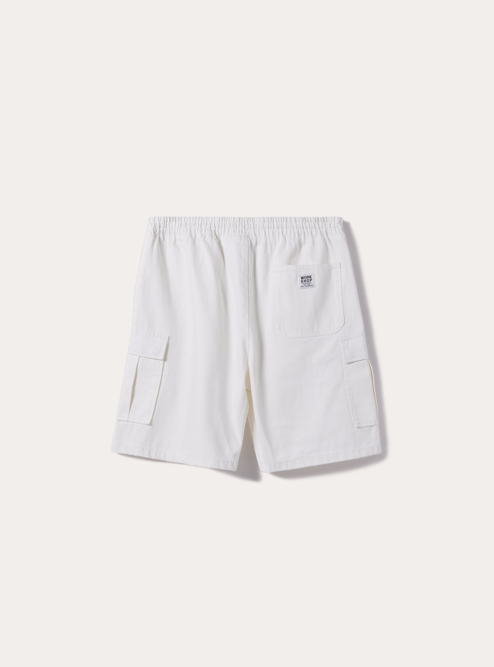 Bermuda cargo de sarga, WH1 OFF WHITE