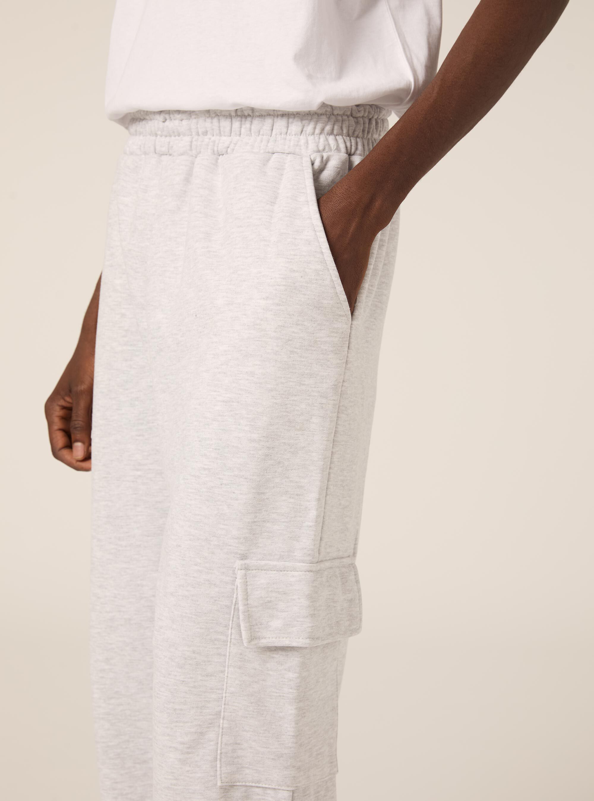 Loose-fit joggers with large pockets, MGY3 GREY MEL LIGHT