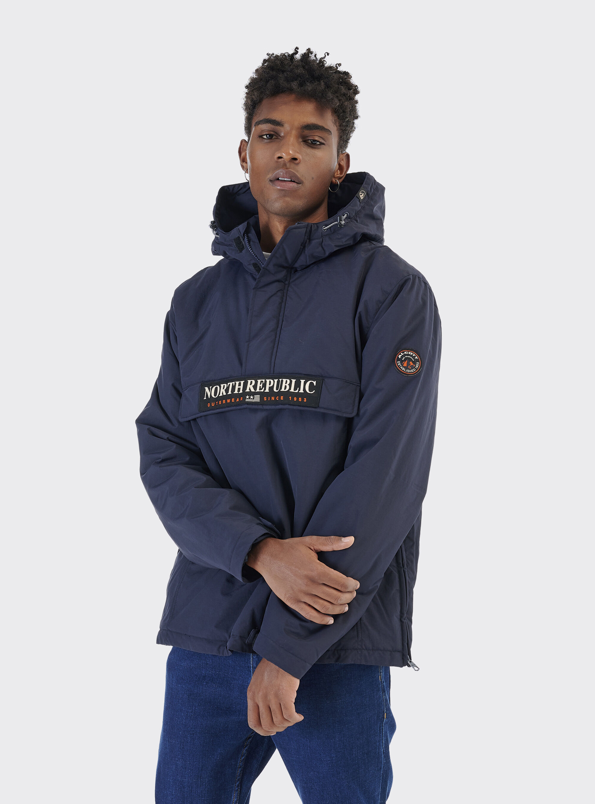 Anorak jacket with 100 recycled polyester padding
