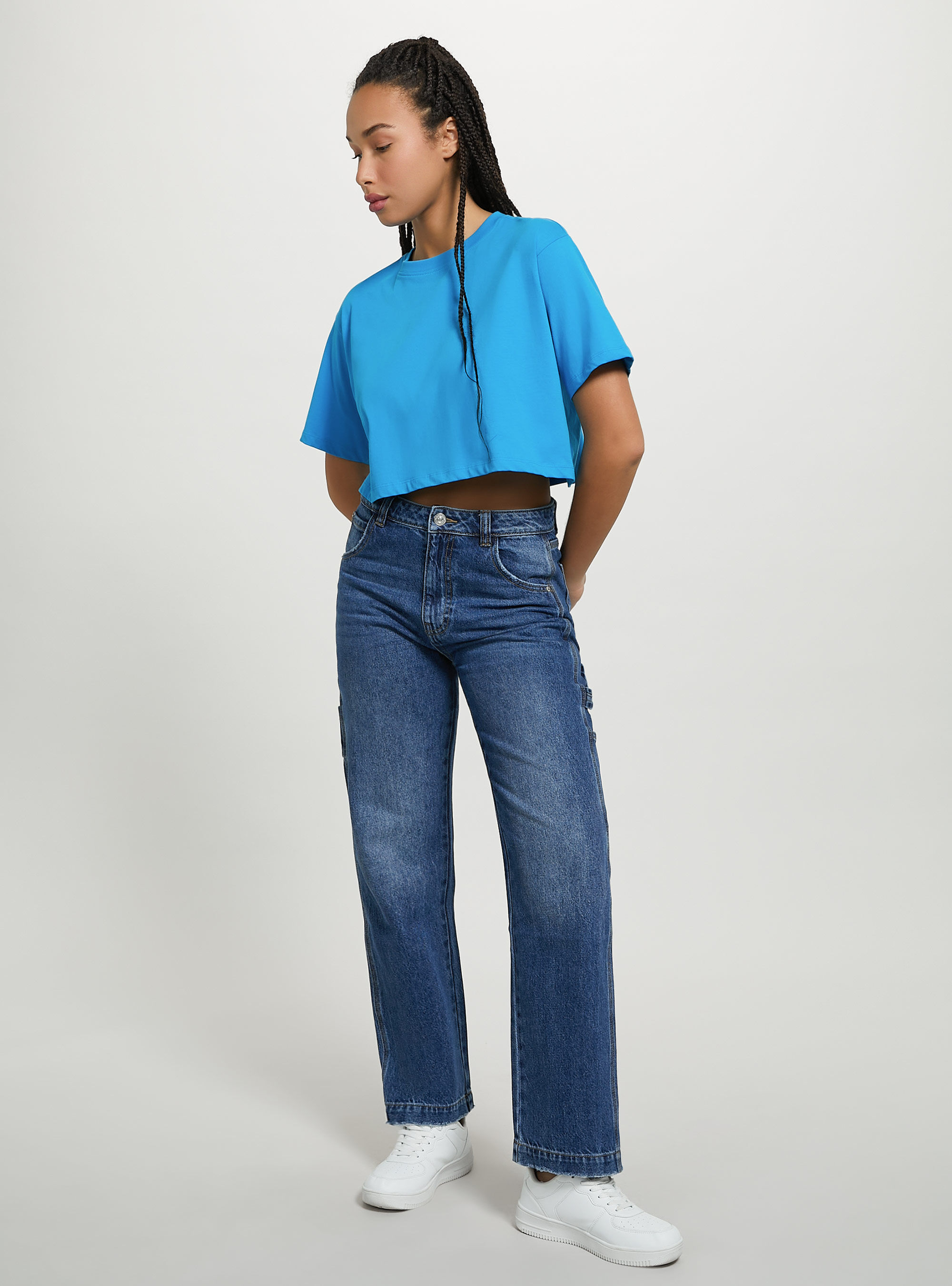 Maglietta cropped in cotone, RY2 ROYALE MEDIUM