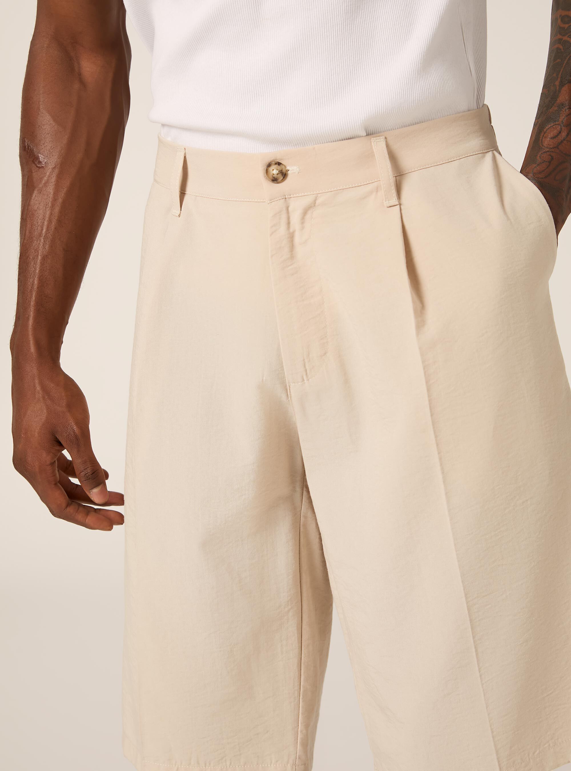 Bermuda leggeri con pinces, BEIGE MEDIO
