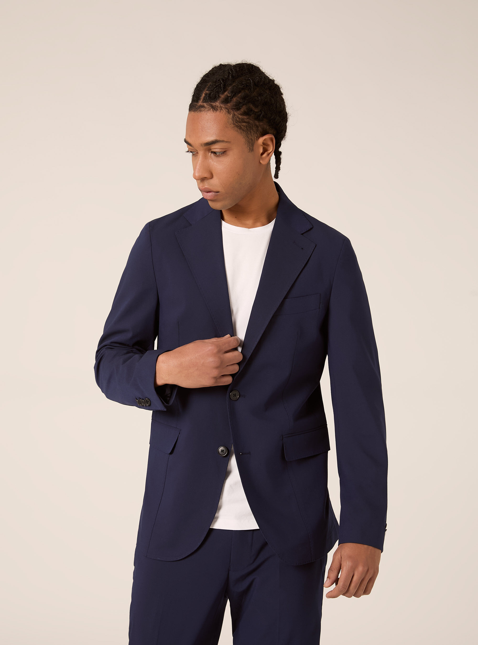Single-breasted suit jacket, BL2 BLUE MEDIUM