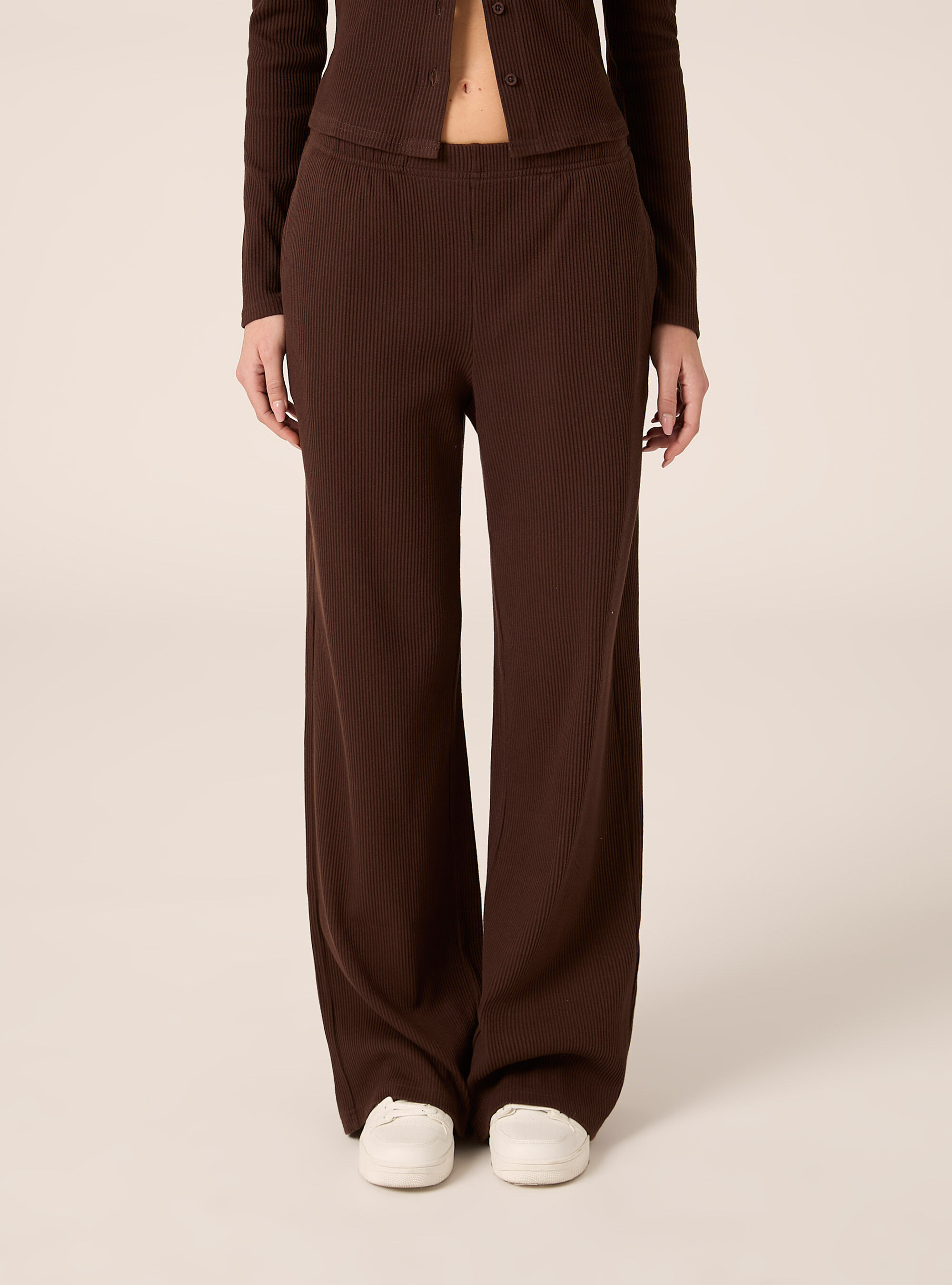 Pantaloni in maglia a coste