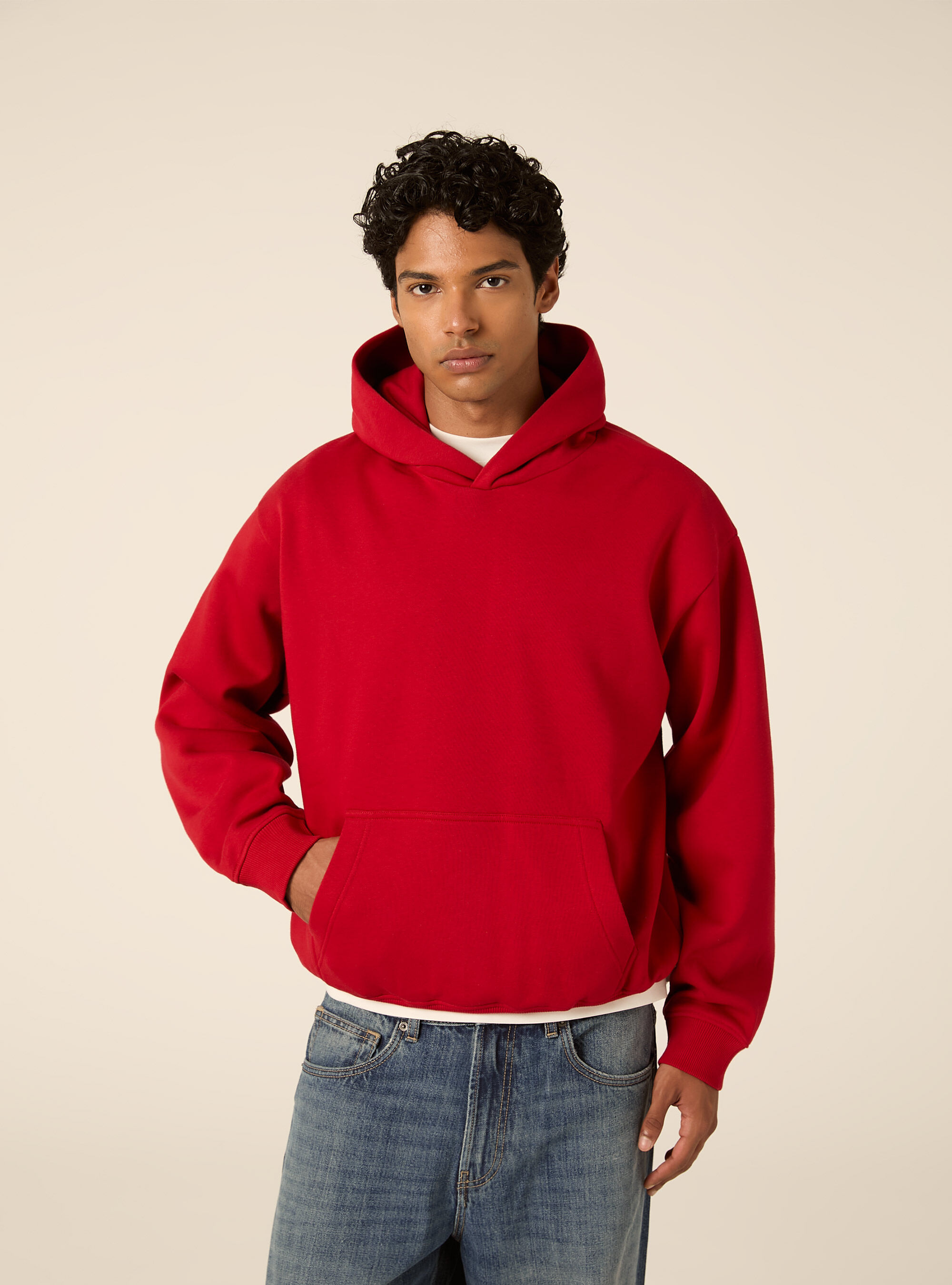 Felpa con cappuccio boxy fit, RD2 RED MEDIUM