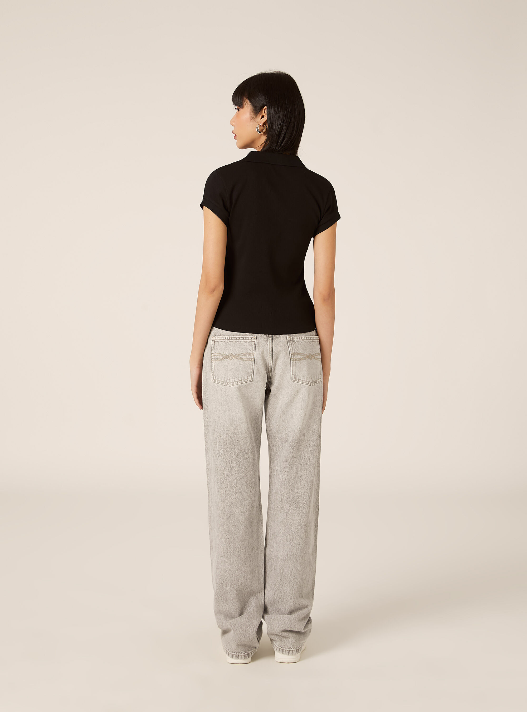 Polo a coste, BK1 BLACK