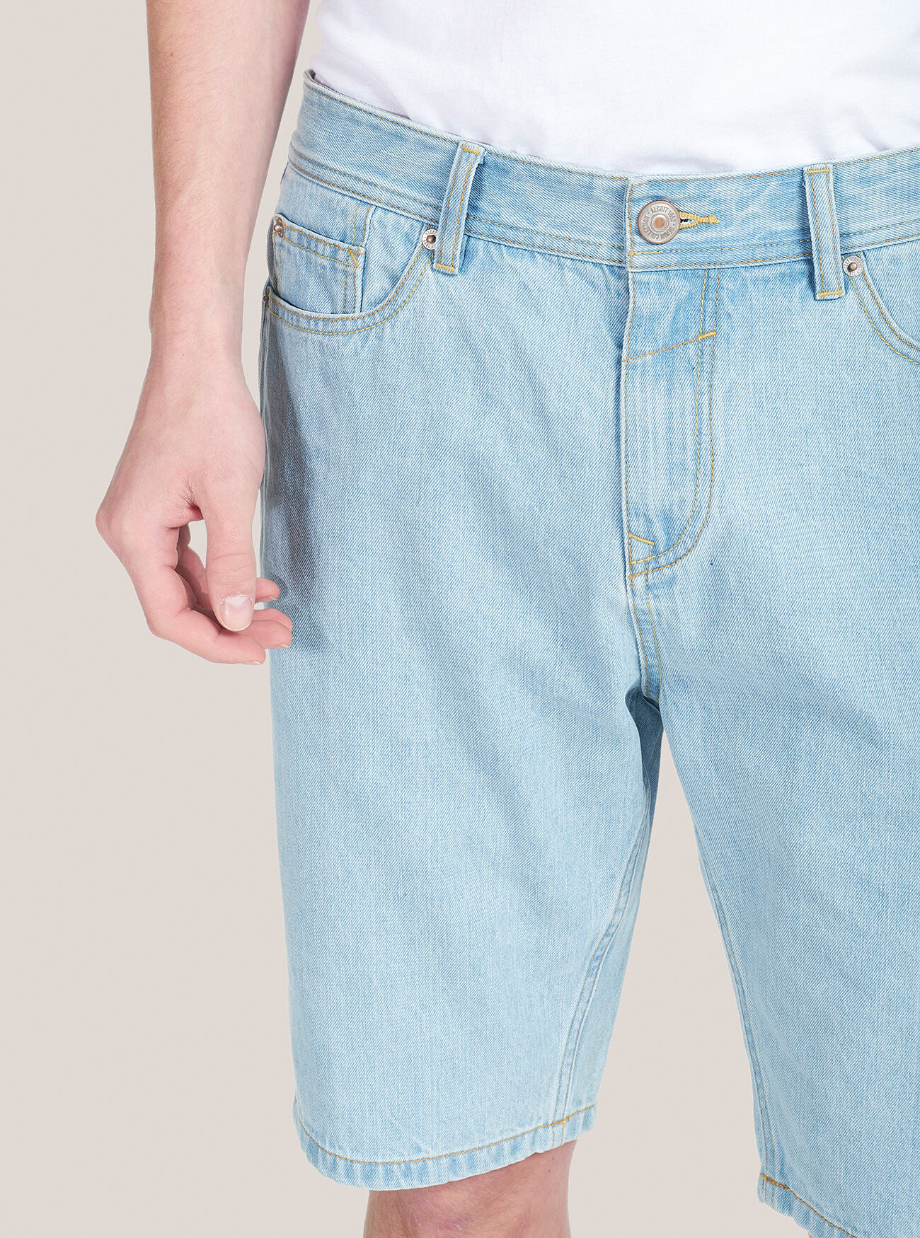 Bermuda in denim slim fit, BLUE