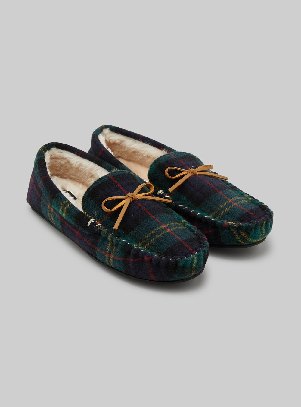 Loafer slippers in tartan - Main Image