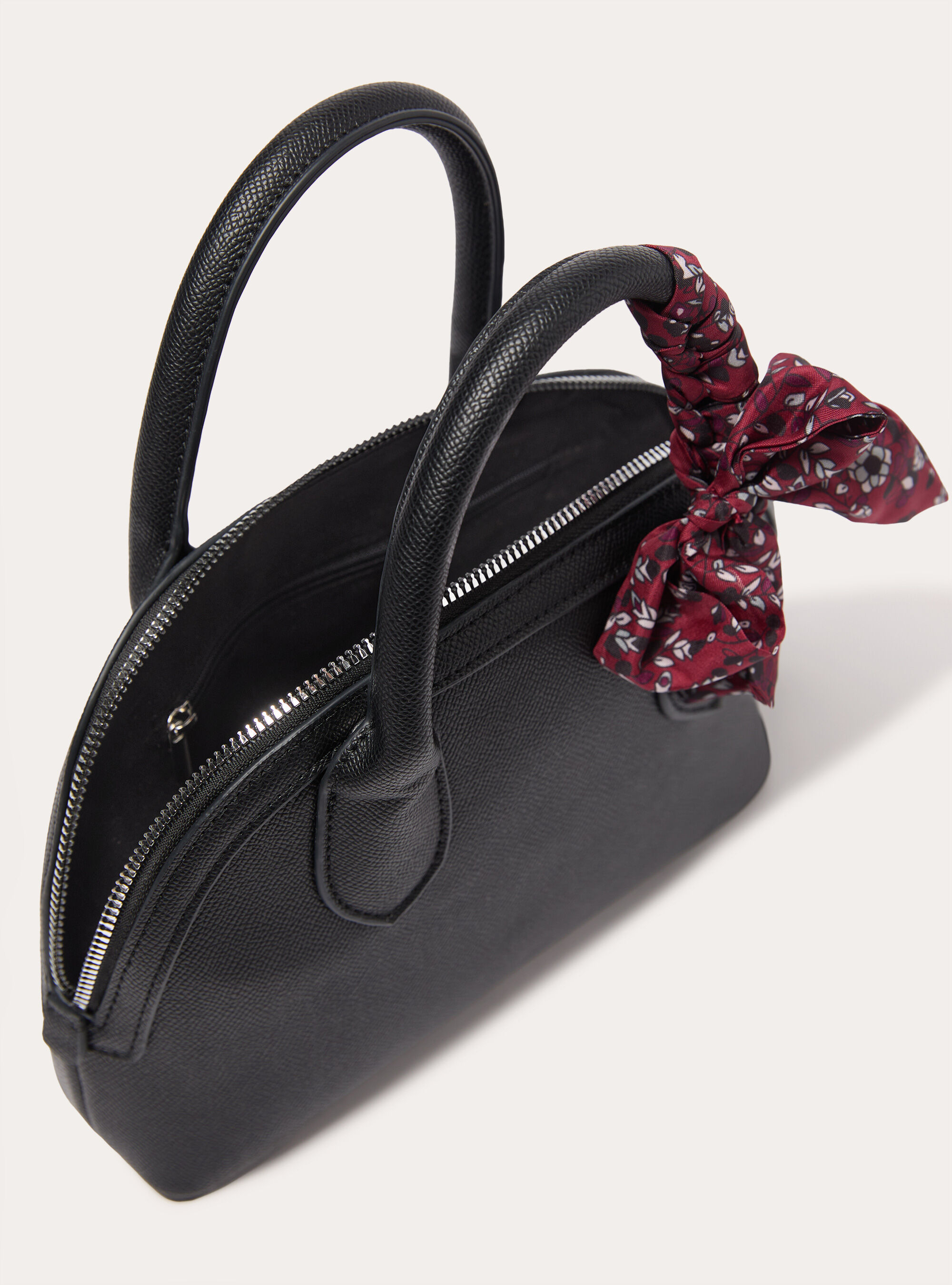 Bolsos efecto piel con panuelo, BK1 BLACK