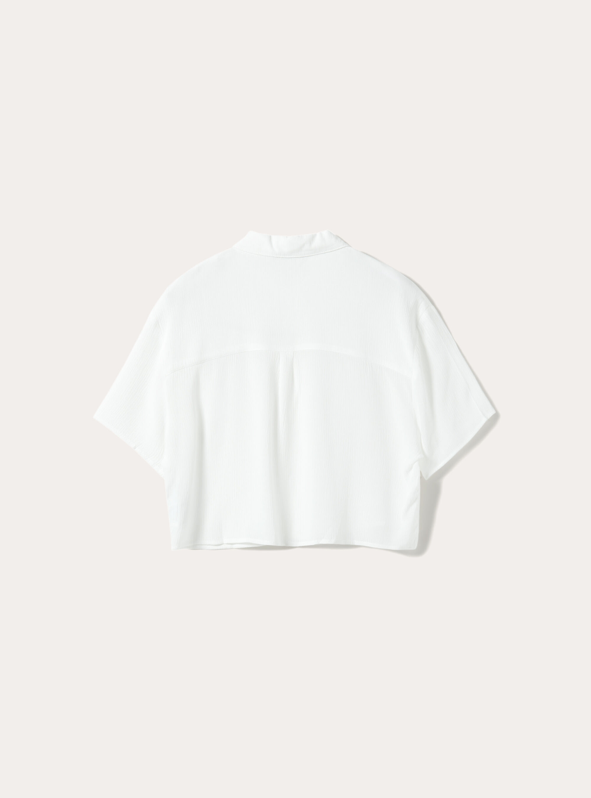 Cropped shirt with short sleeves, WH1 OFF WHITE