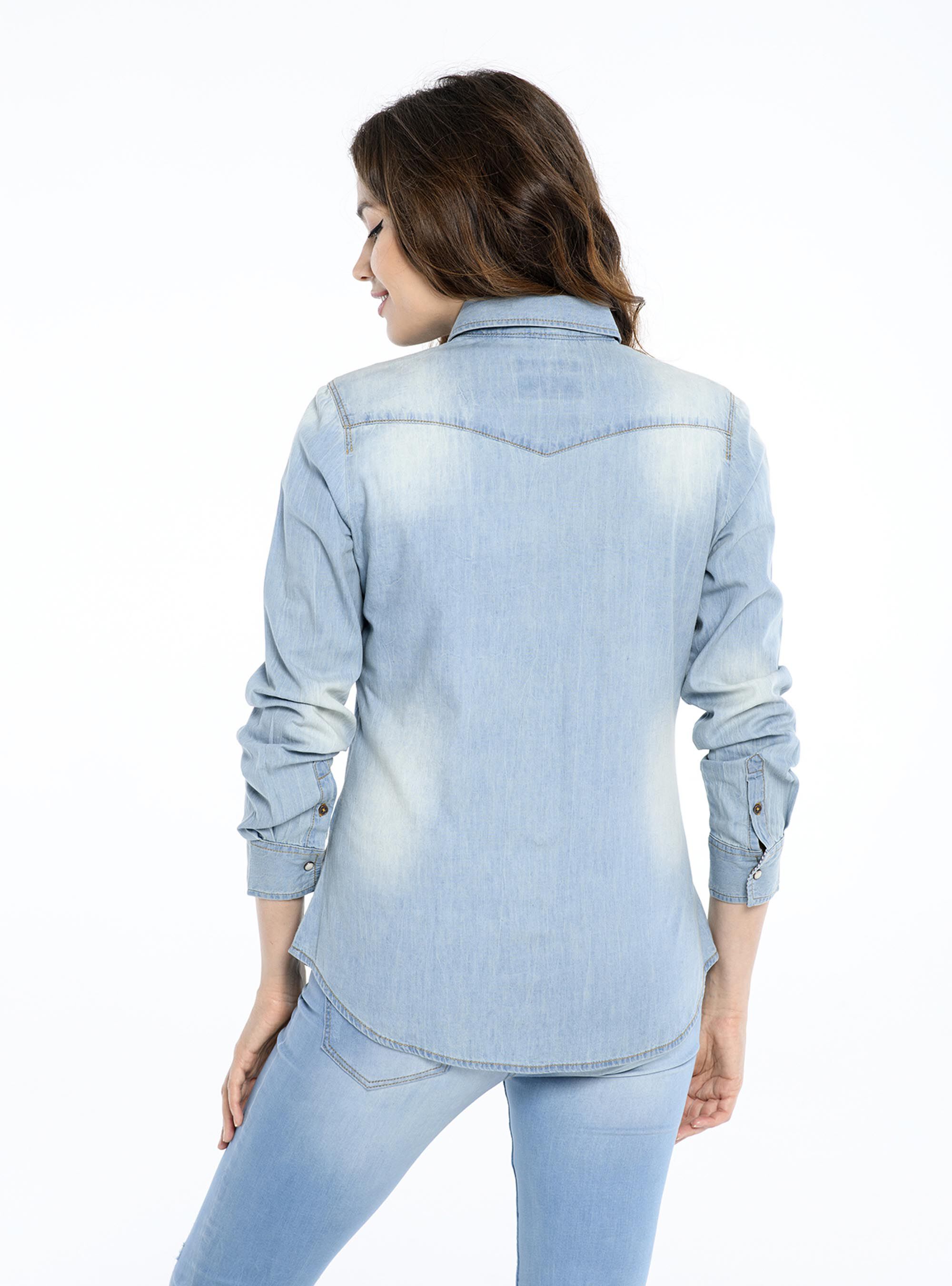 2-pocket denim shirt, C276 AZZURRE