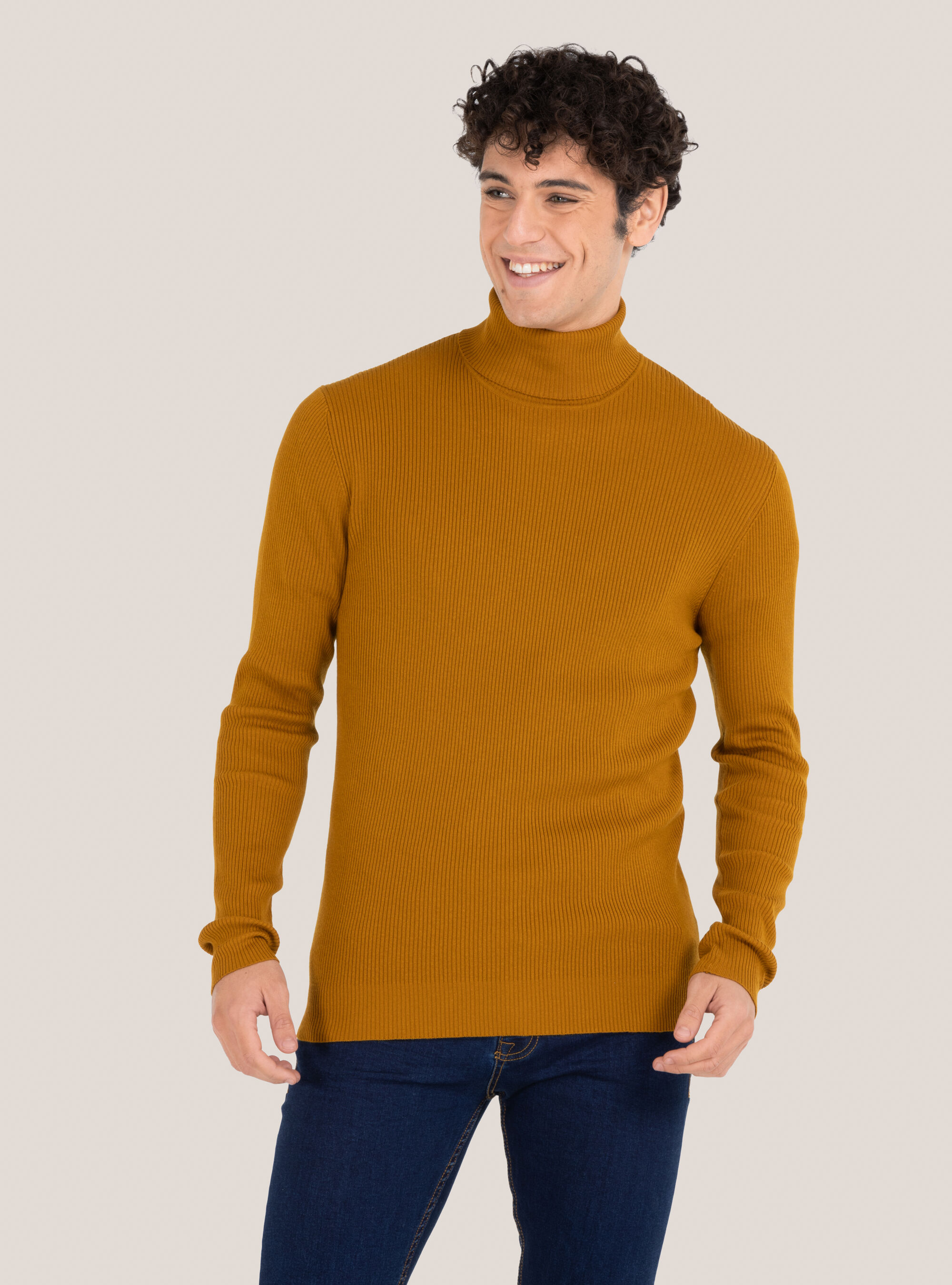 Mustard shop ribbed turtleneck