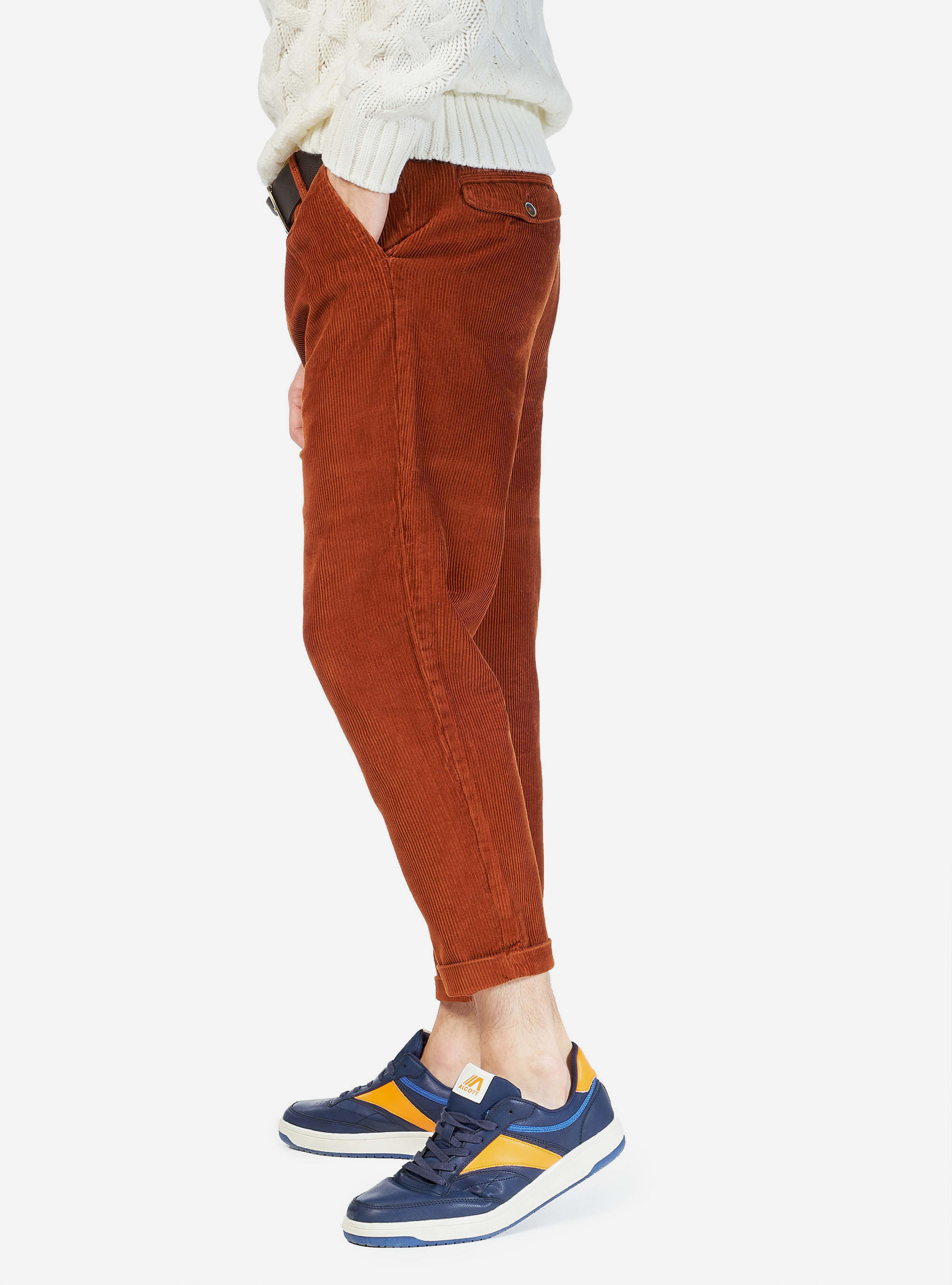 VELVET TROUSERS, C5551 RUSTY