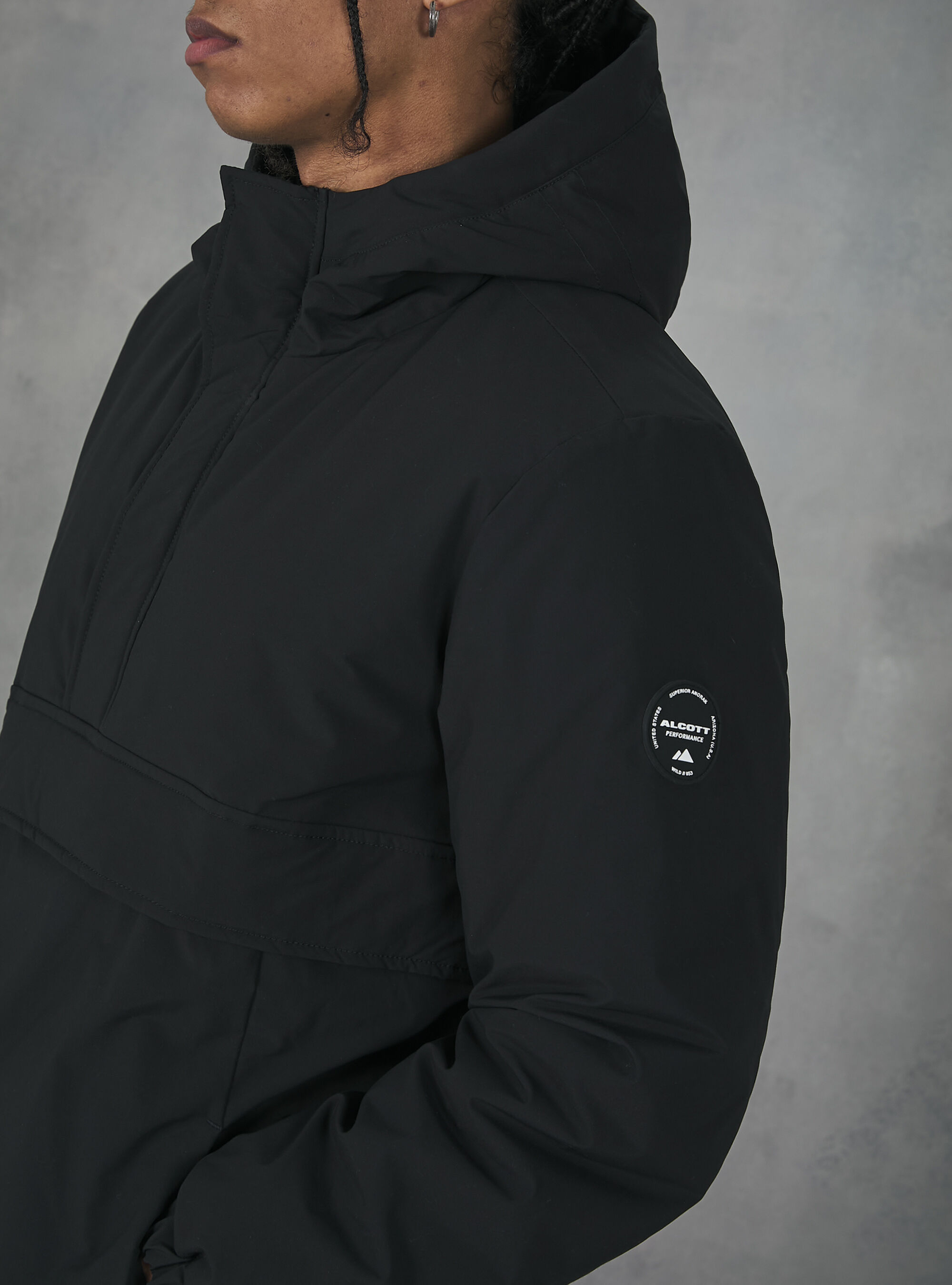 Anorak jacket with recycled padding