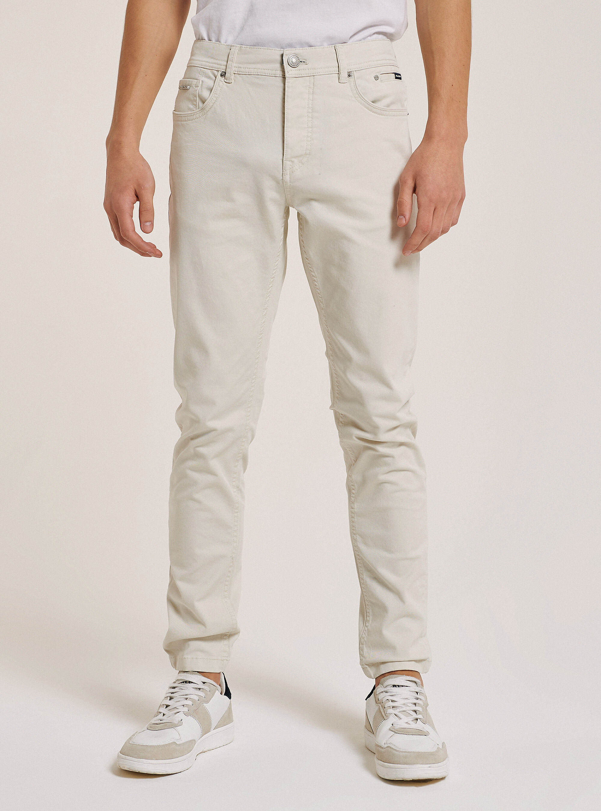 Pantaloni skinny fit in cotone riciclato