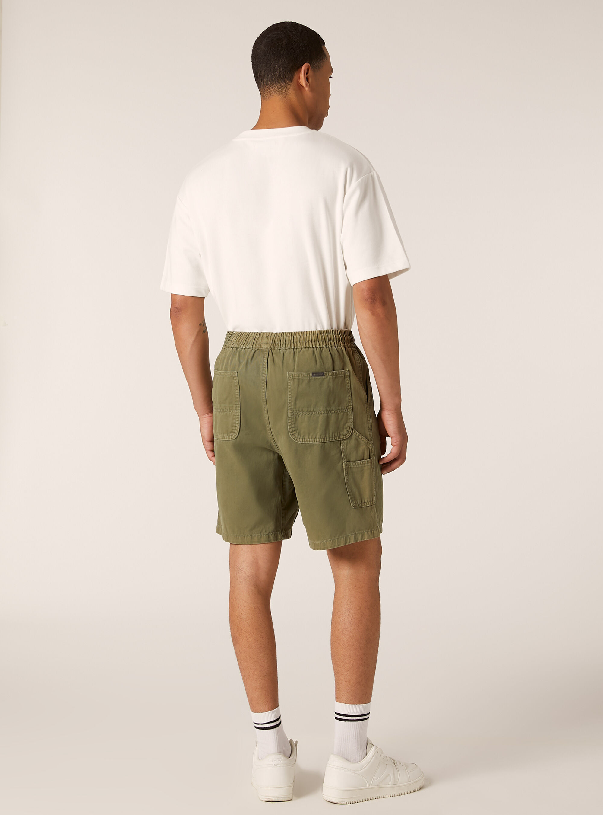 Carpenter Bermuda shorts with elasticated waist, KY2 KAKY MEDIUM