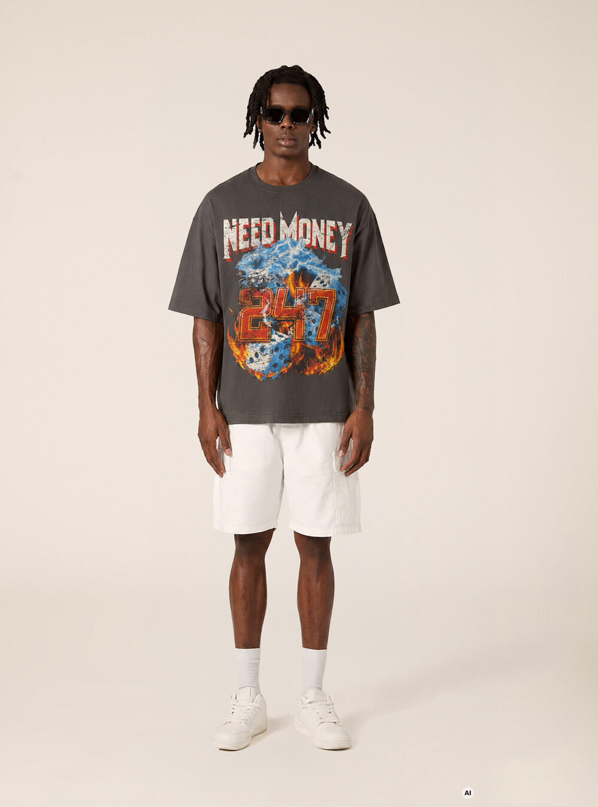 T-shirt  stampa need money 247