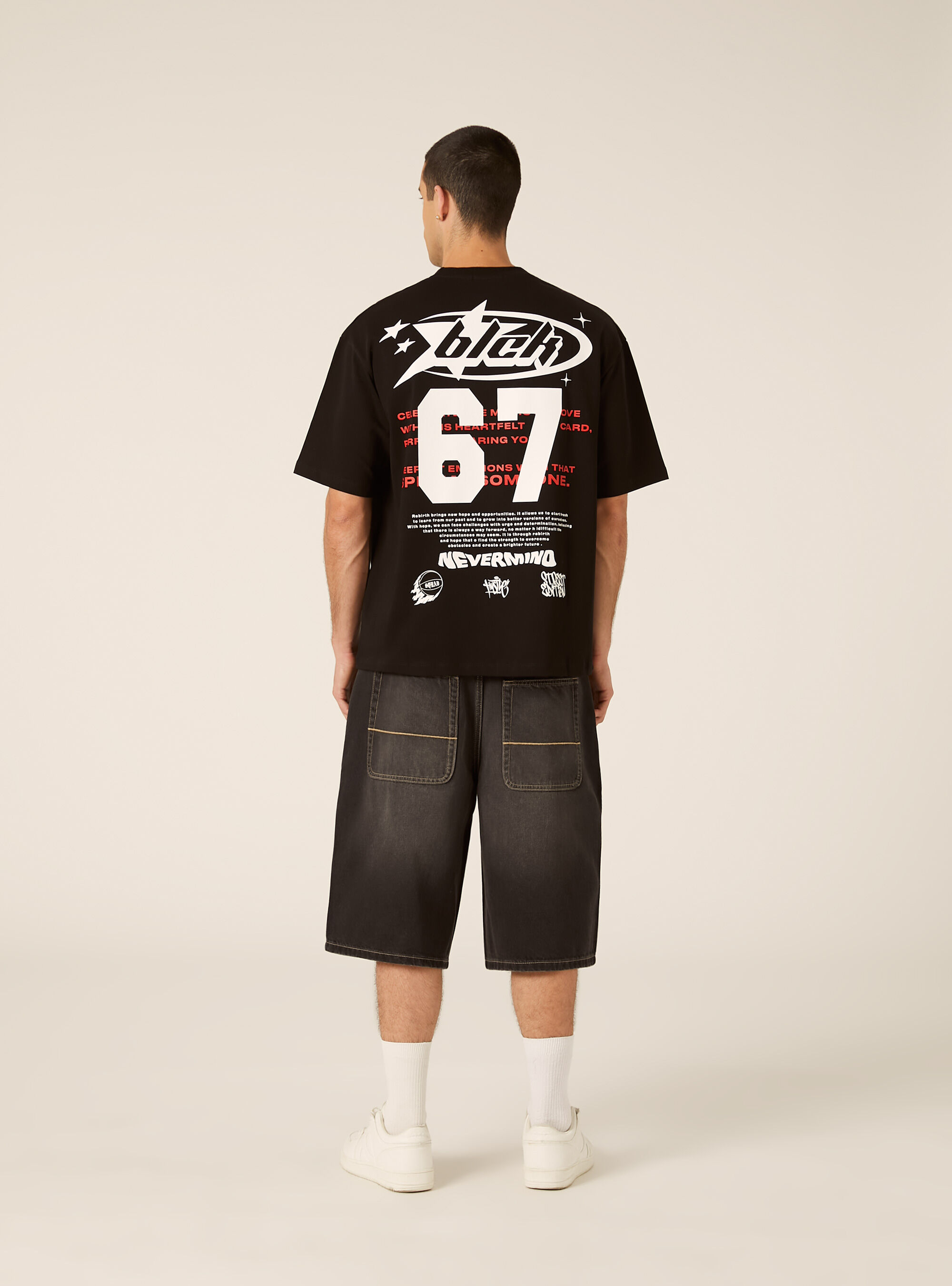 Six Seven Print T-Shirt, BK1 BLACK