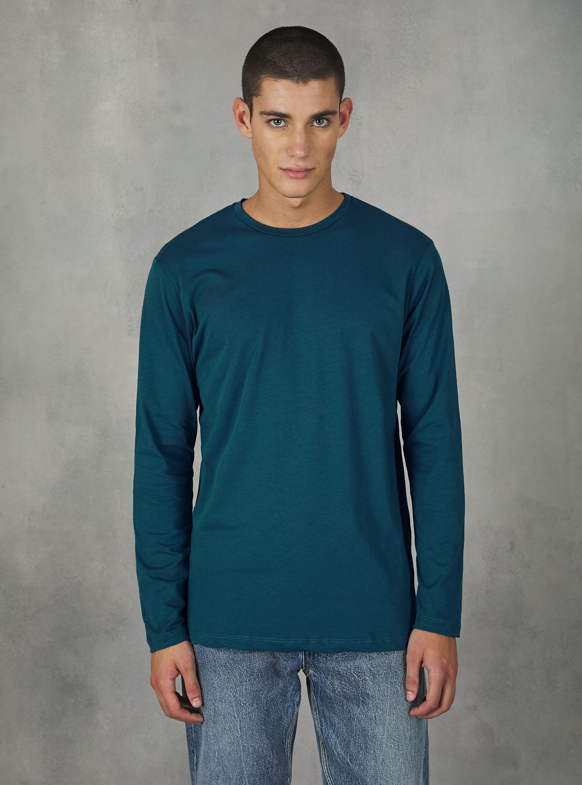 Camisetas algodon manga larga outlet