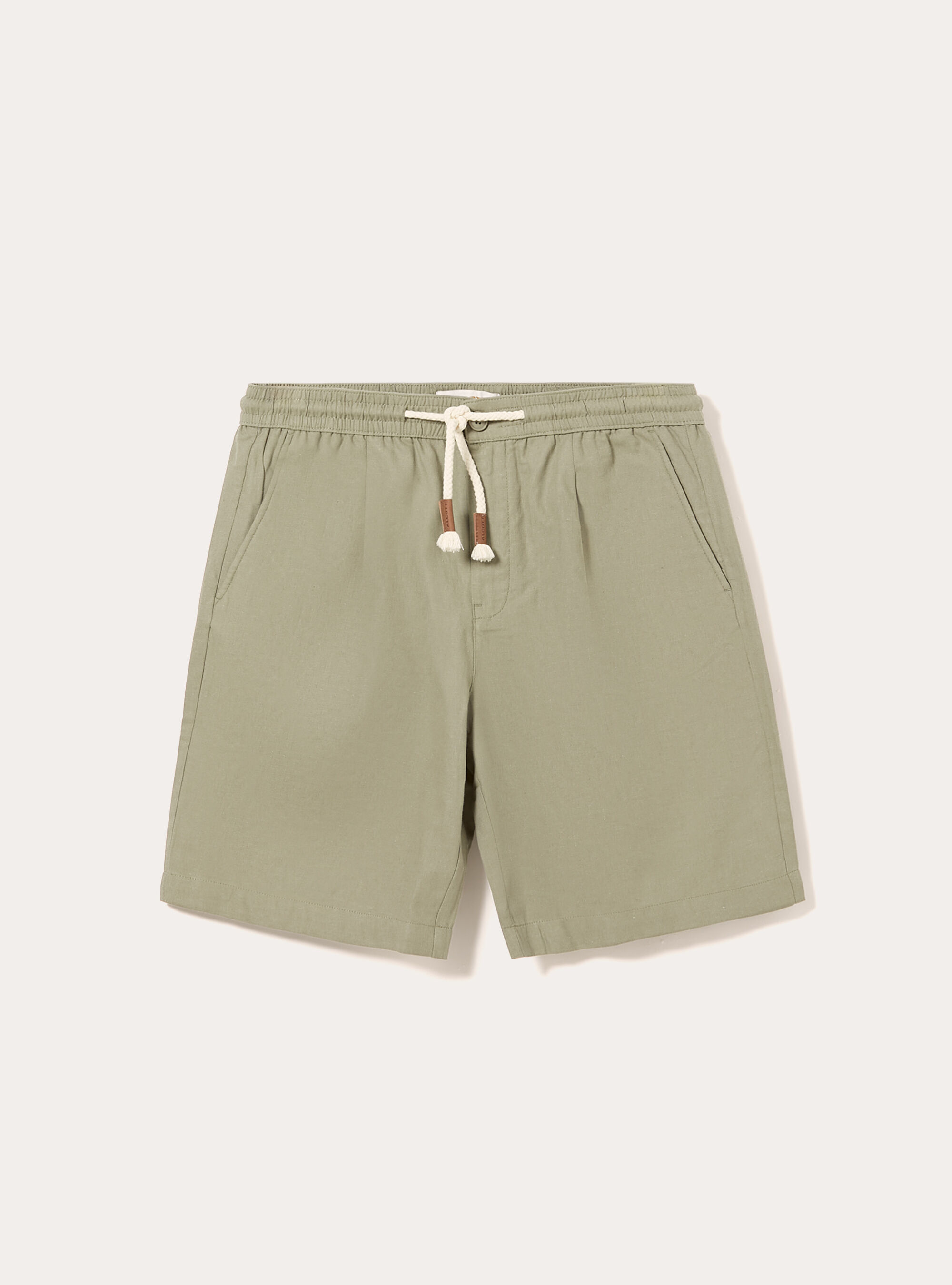 Linen Bermuda Shorts with Drawstring, KY2 KAKY MEDIUM