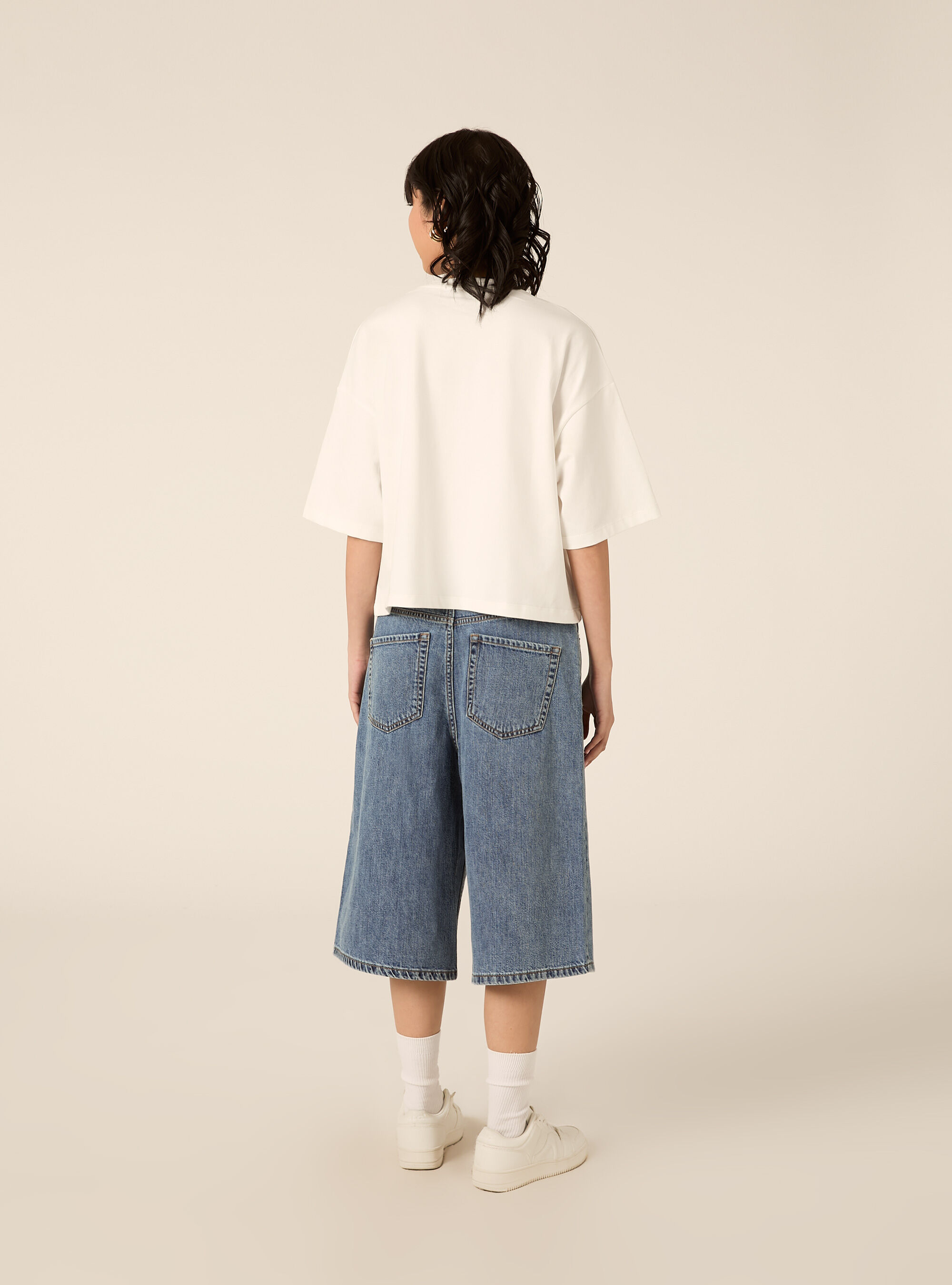 T-shirt boxy con stampa internet girl, WH2 WHITE