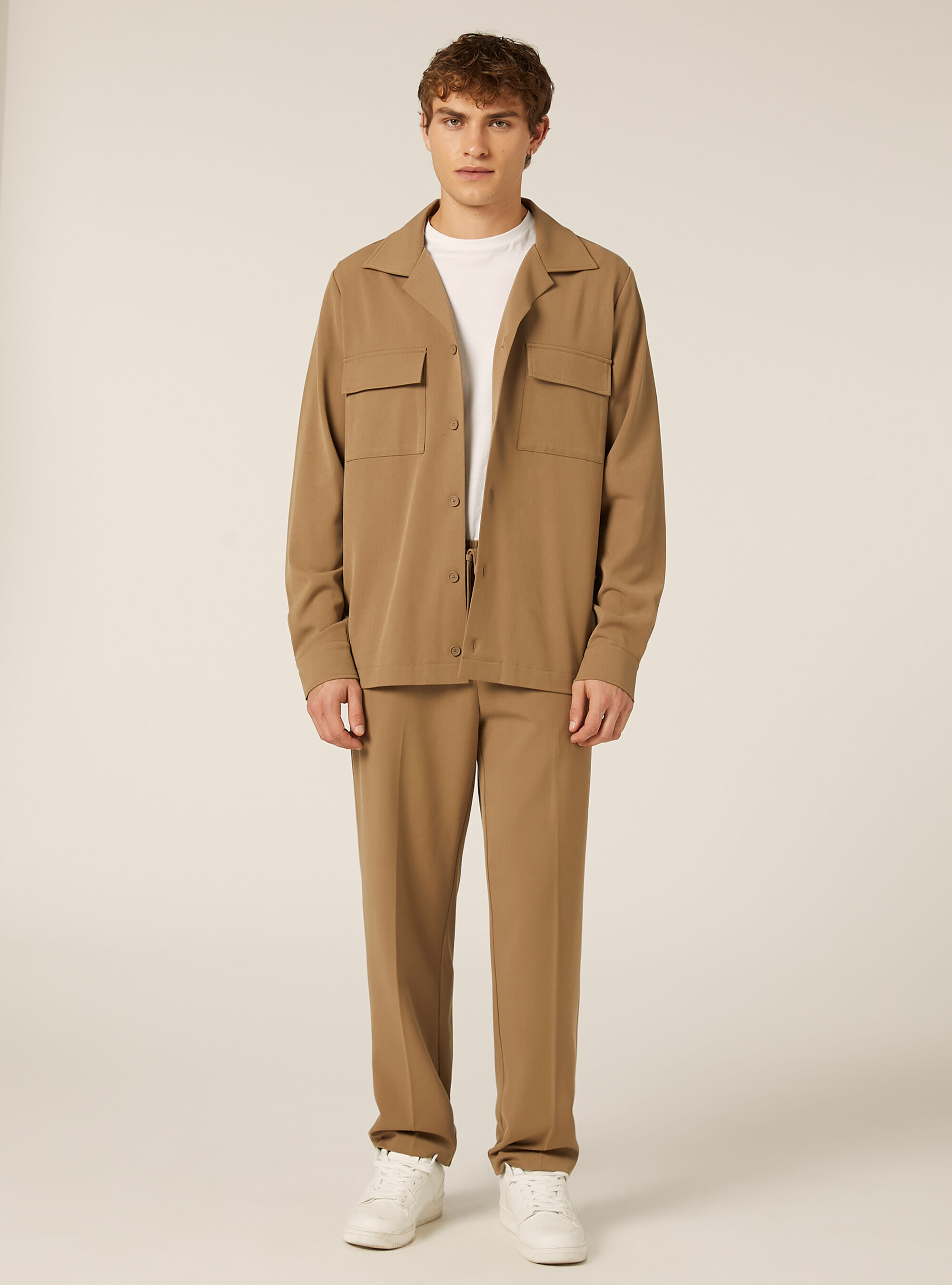 Pantalon jogger en twill, TB1 TOBACCO DARK