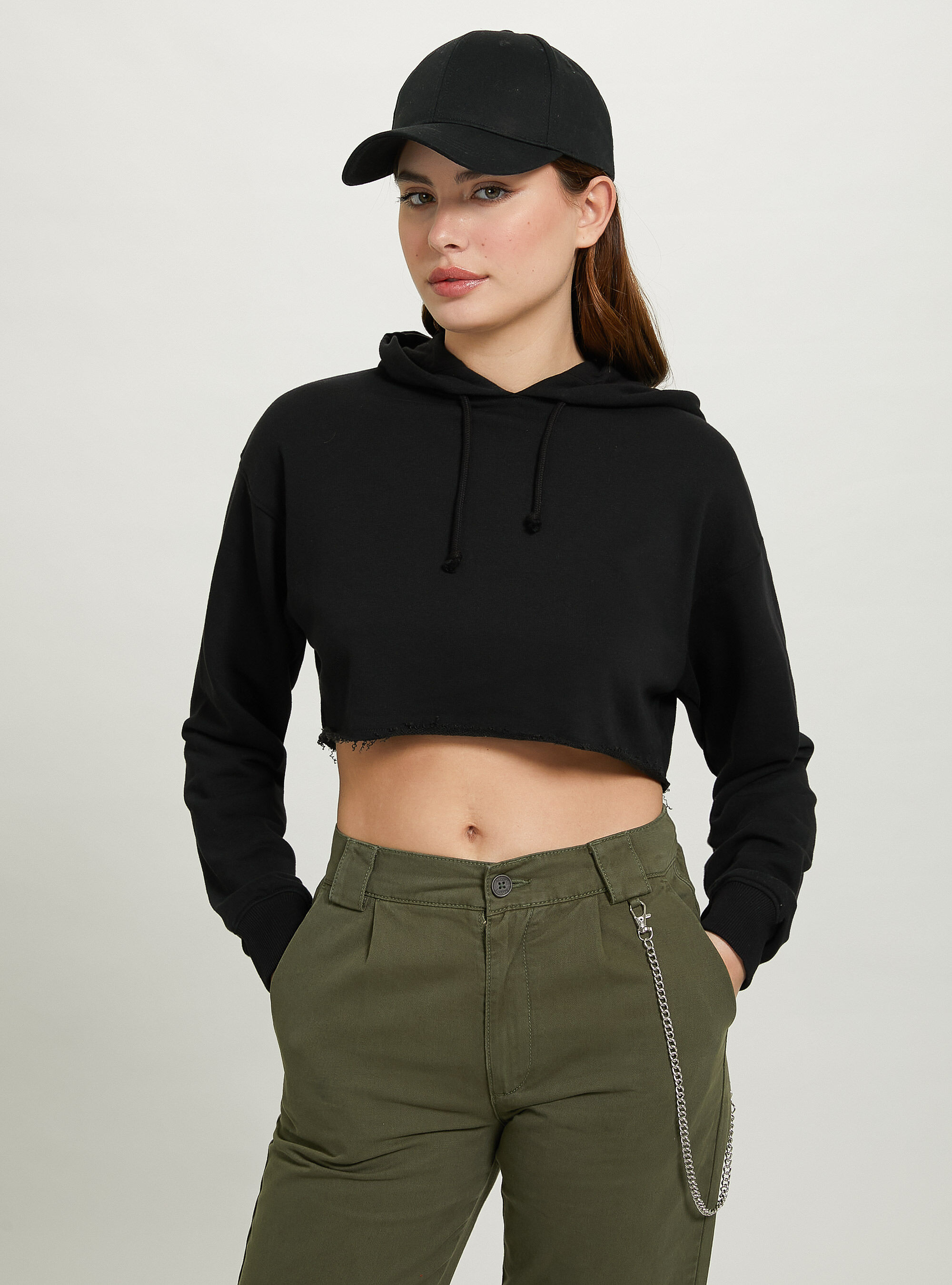 Cropped 2025 hooded jumper