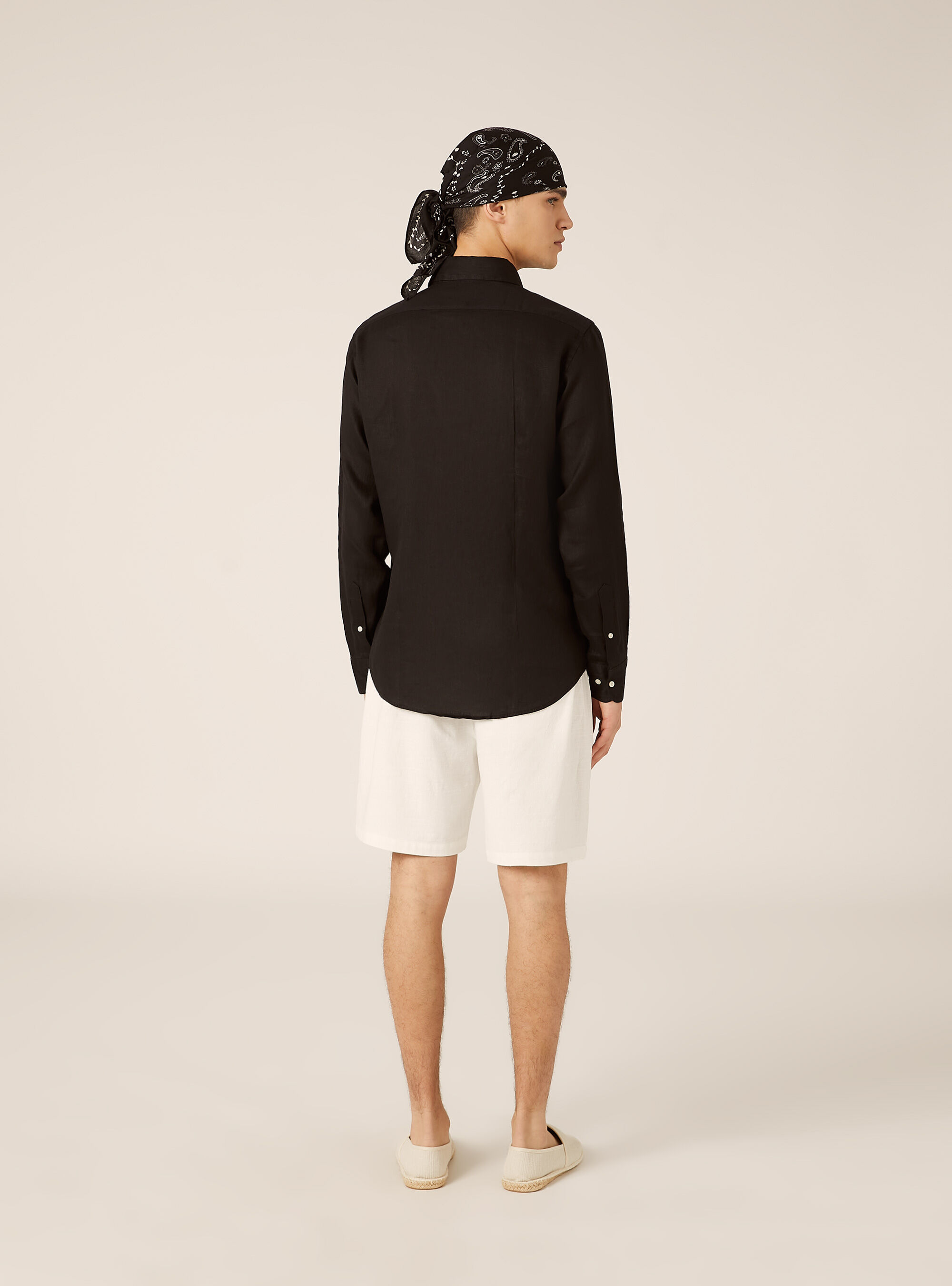 Camicia basica in lino, BK1 BLACK