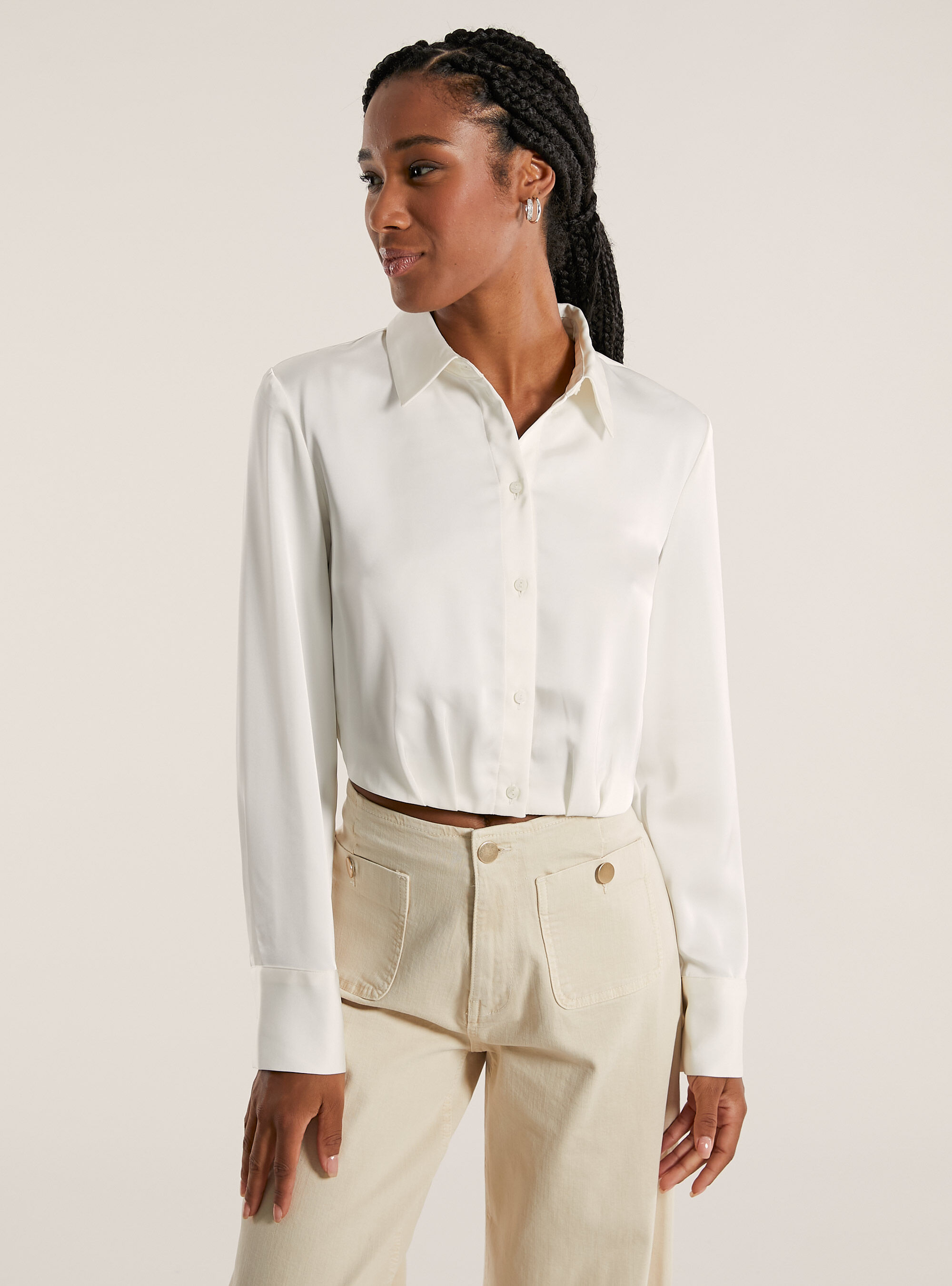 Chemise croisee en satin Alcott Chemises et Chemisiers Donna