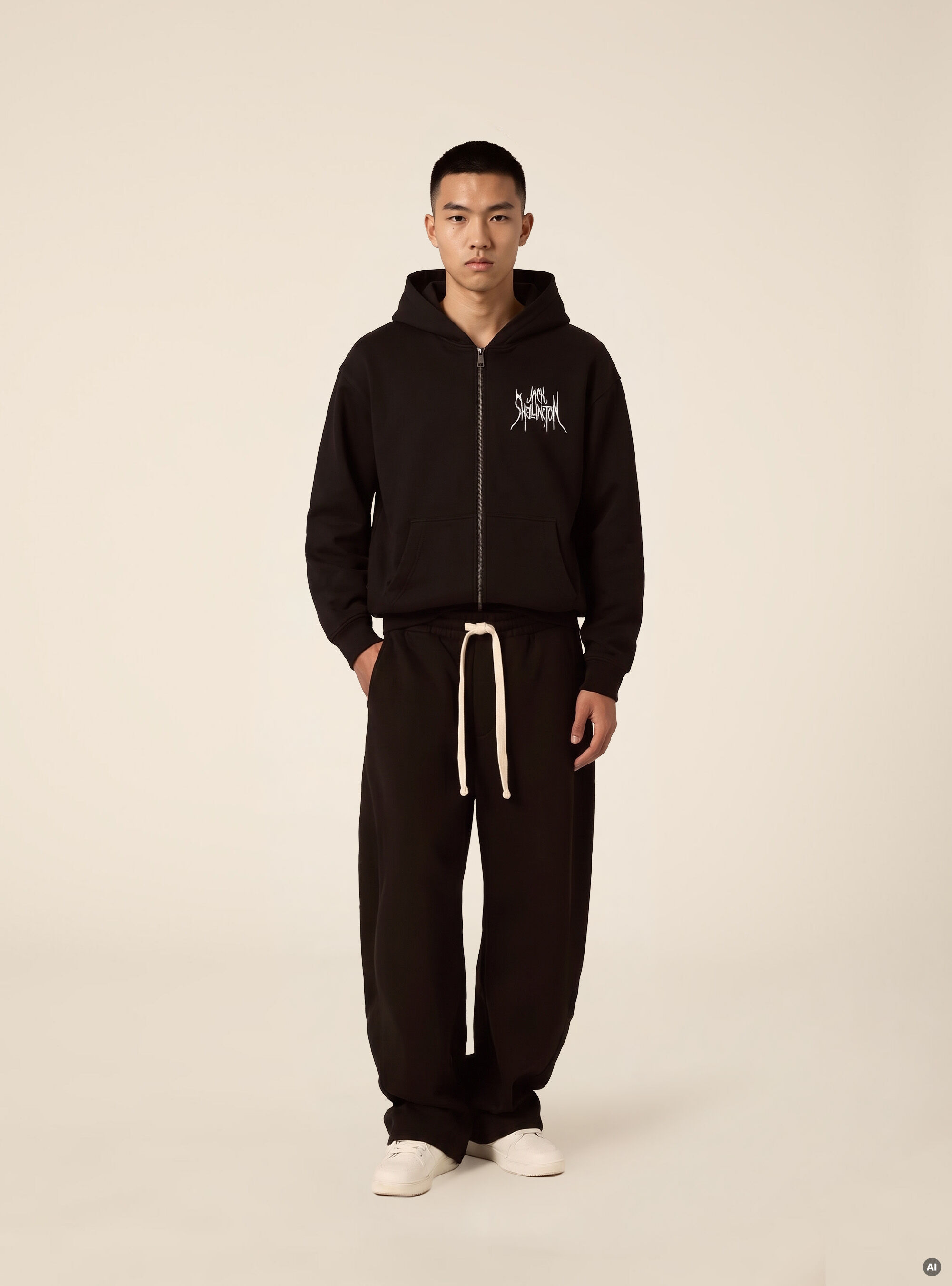 Zip-through hooded sweatshirt with Nightmare Before Christmas print / Alcott