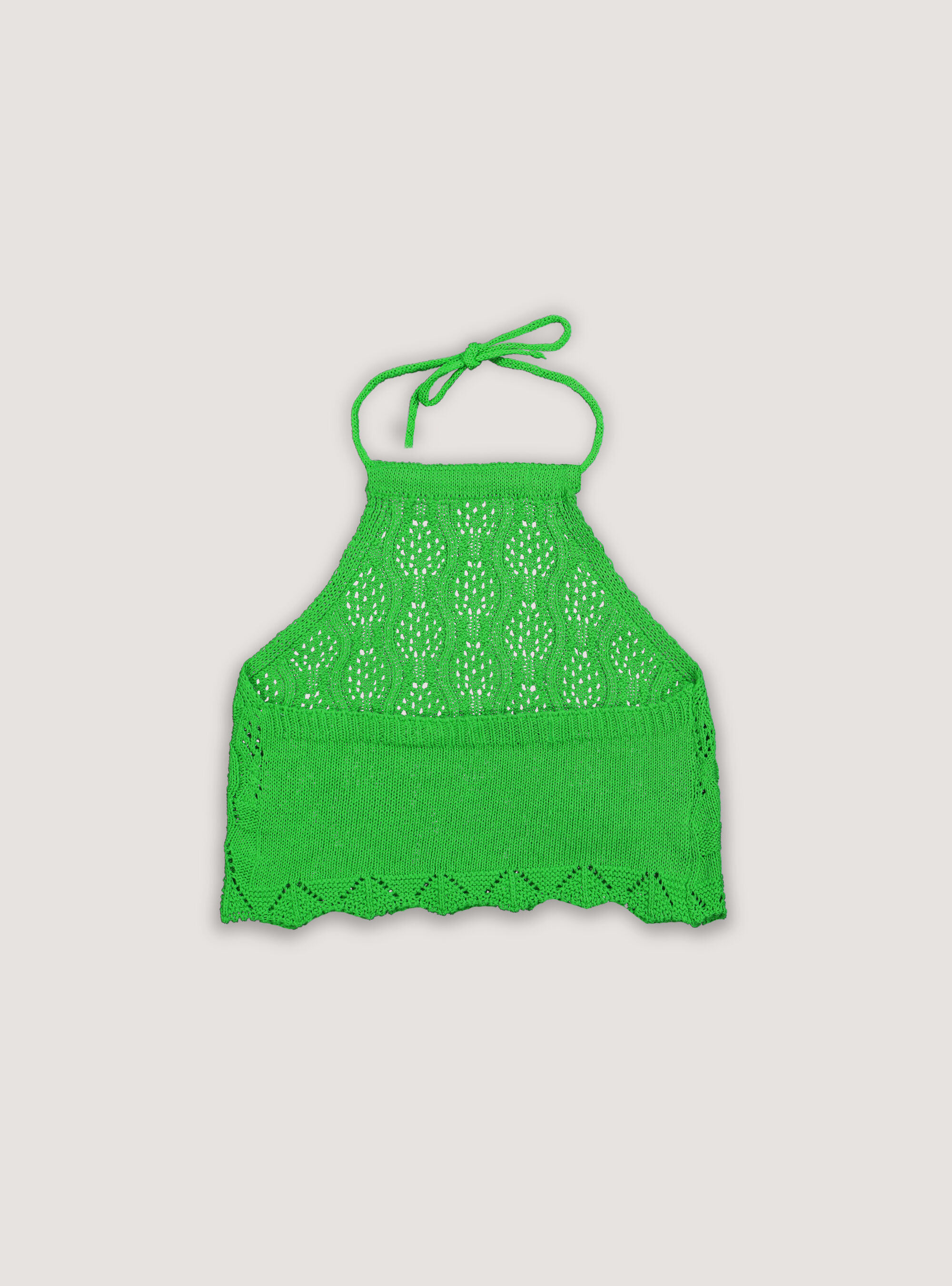 Cropped crochet knit top, GN1 DARK GREEN