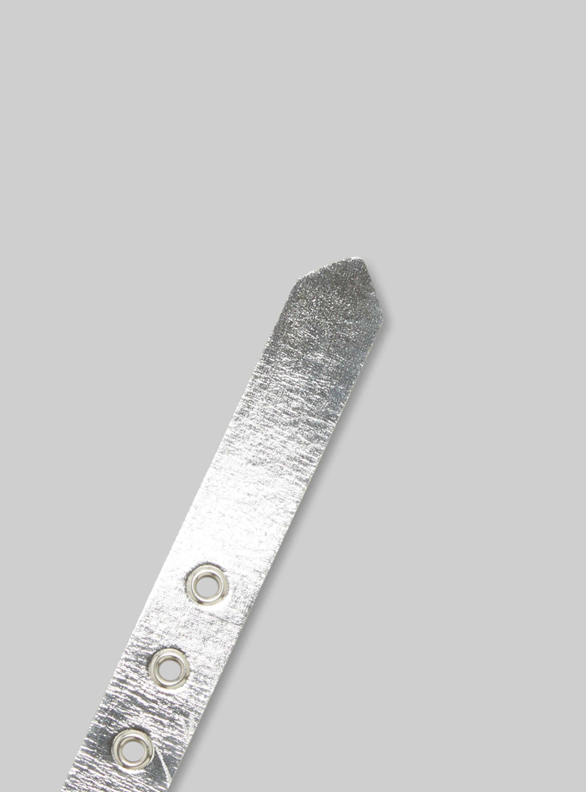 Metallic effect belt with eyelet, SILVER