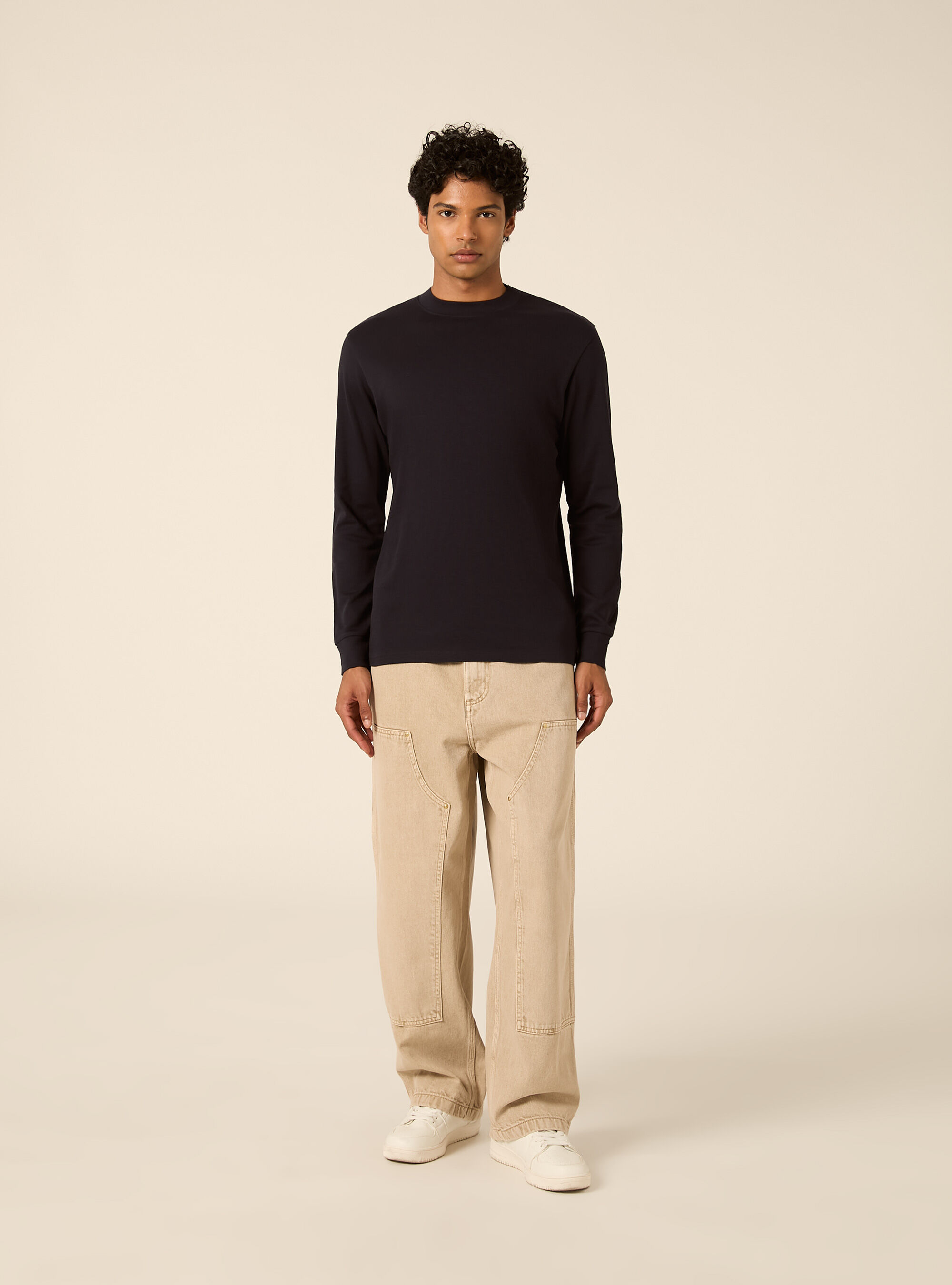 Maglia girocollo maniche lunghe interlock