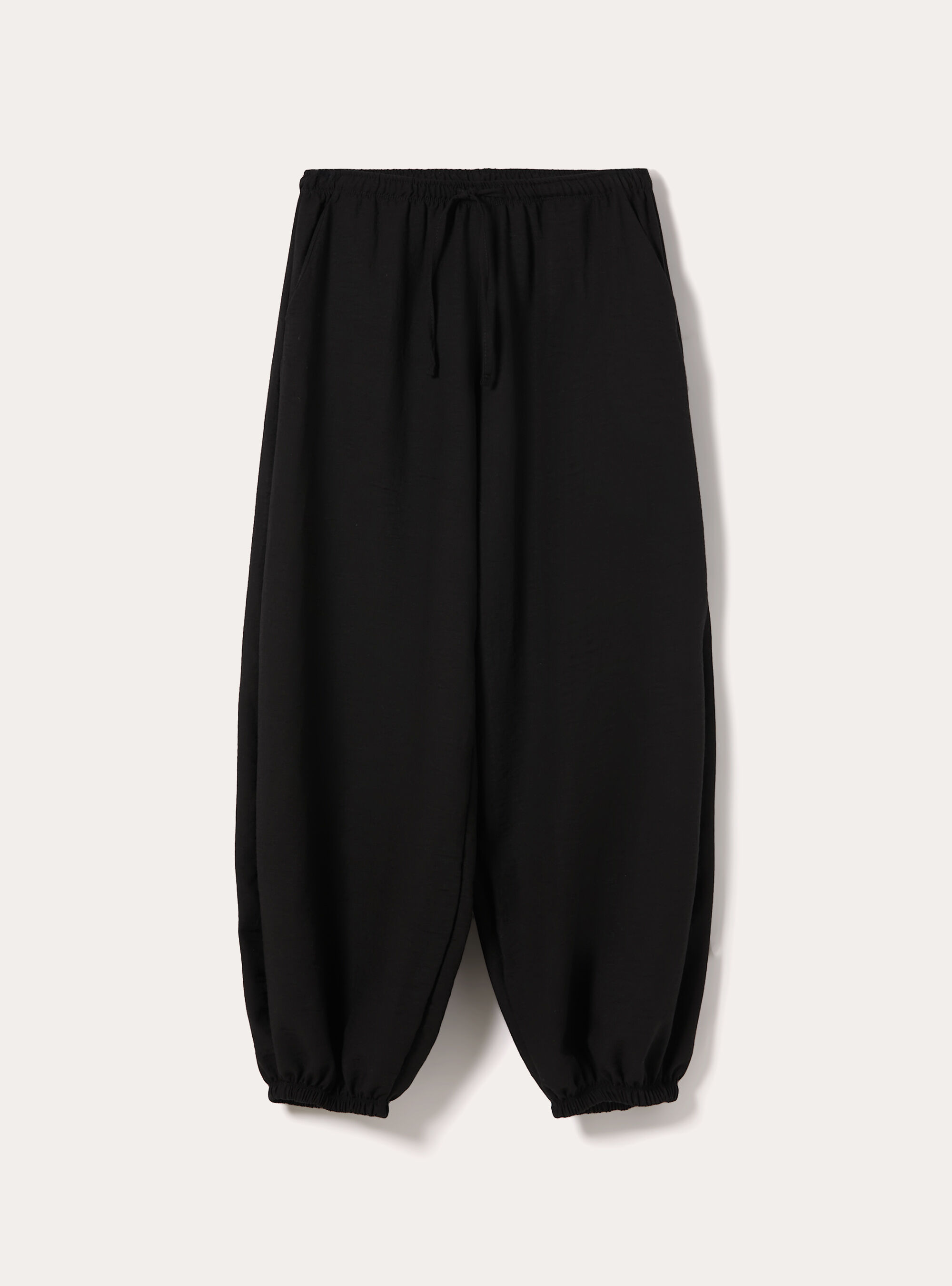 Pantaloni da gaucho effetto crepe, BK1 BLACK
