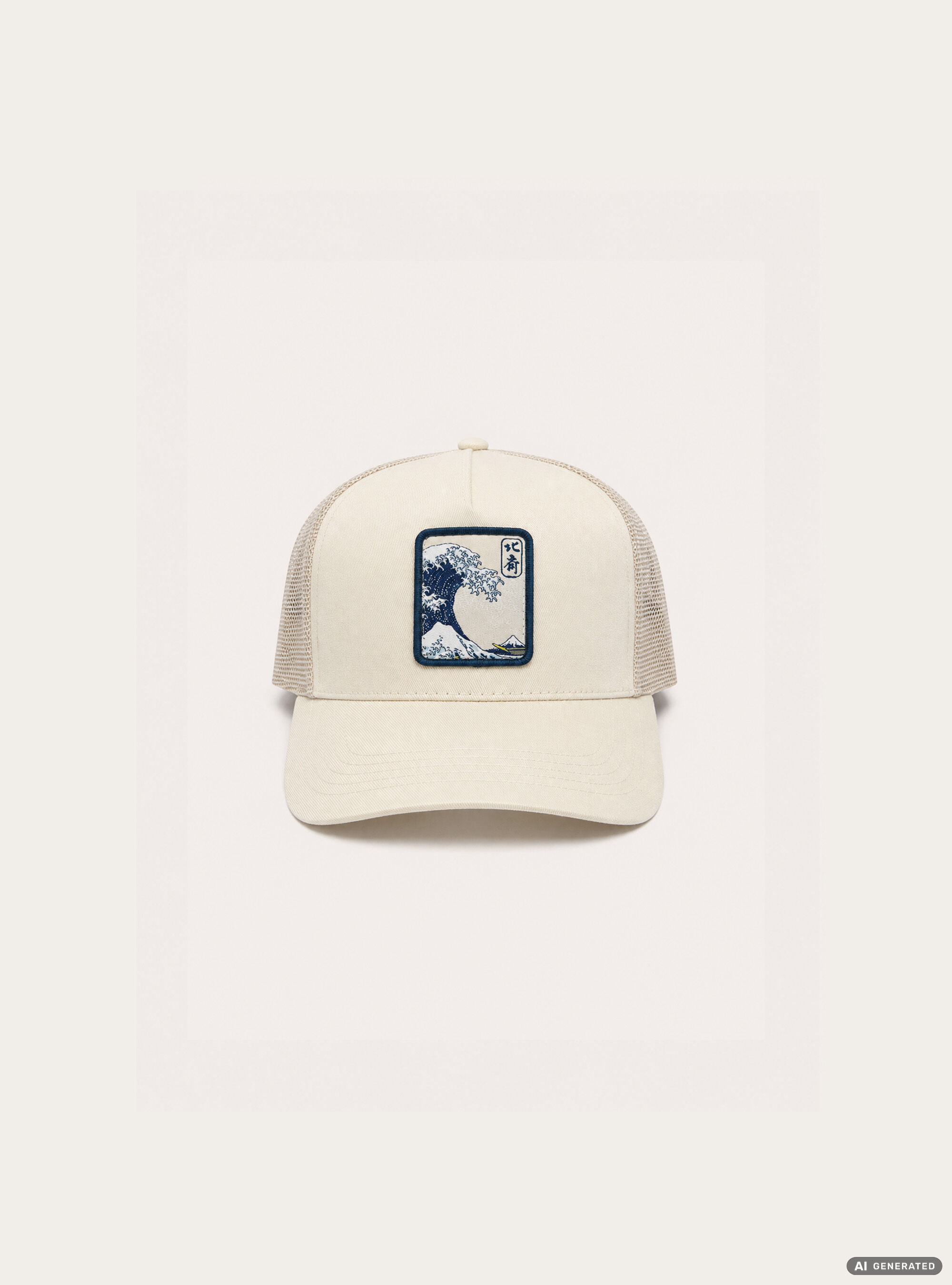 Cappello con patch hokusai