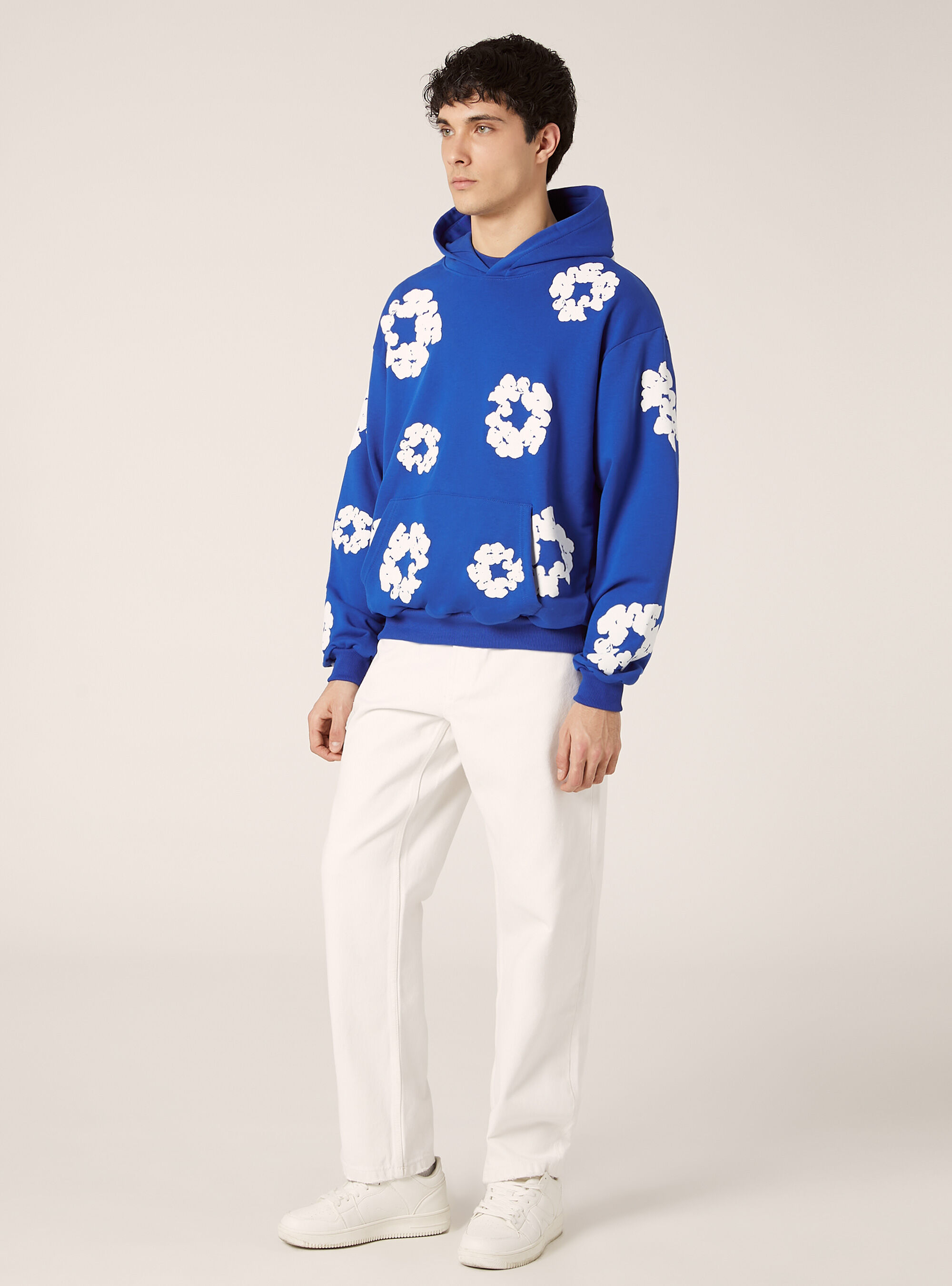 Alcott Felpa Fiori Uomo Felpa Bianca Felpa Hoodie Felpa Off White