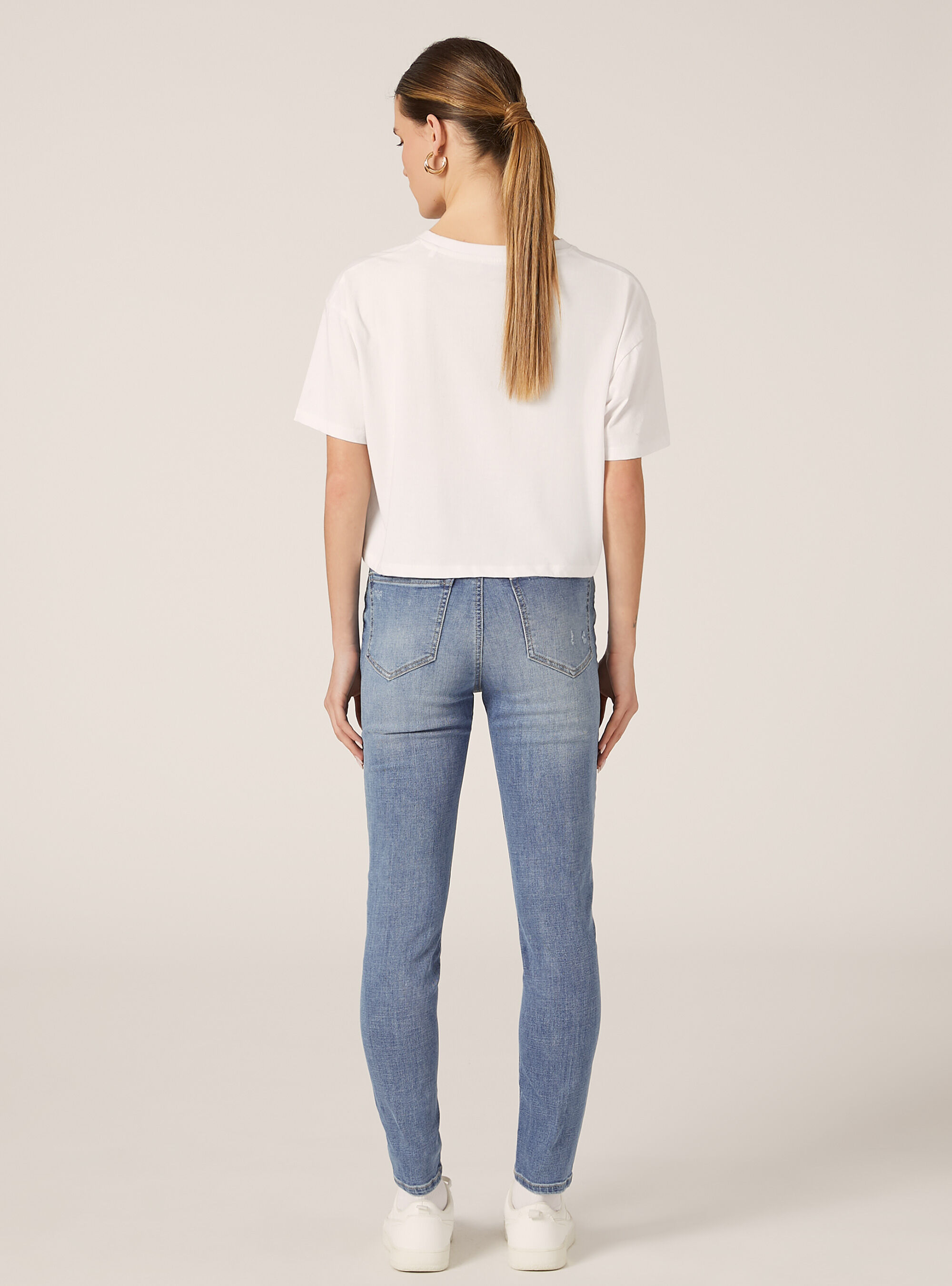 Vaqueros pitillo de cintura muy alta, D004 MEDIUM LIGHT BLUE