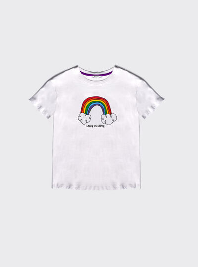 Maglietta Alcott con stampa arcobaleno