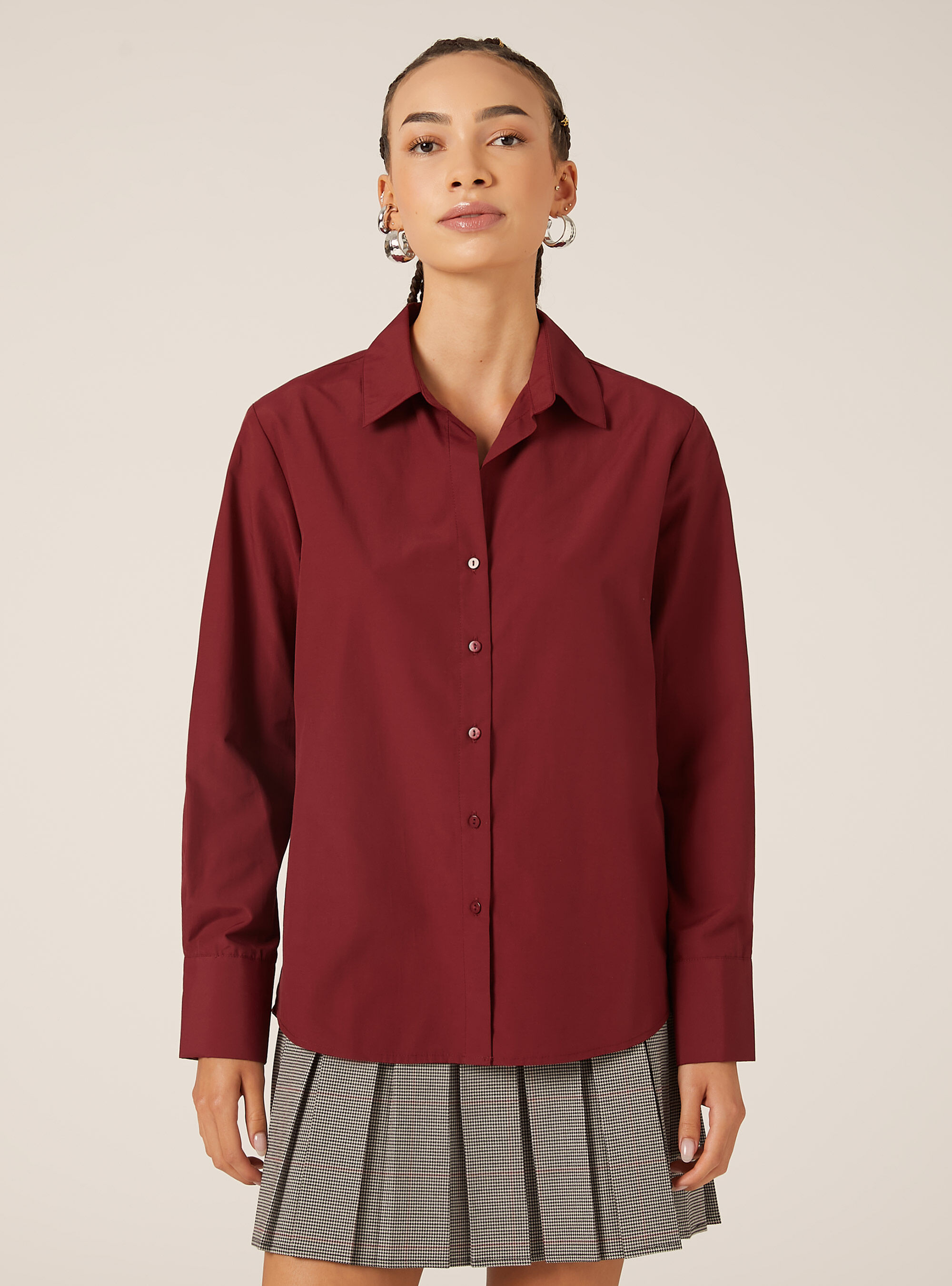 Camicia basic in popeline