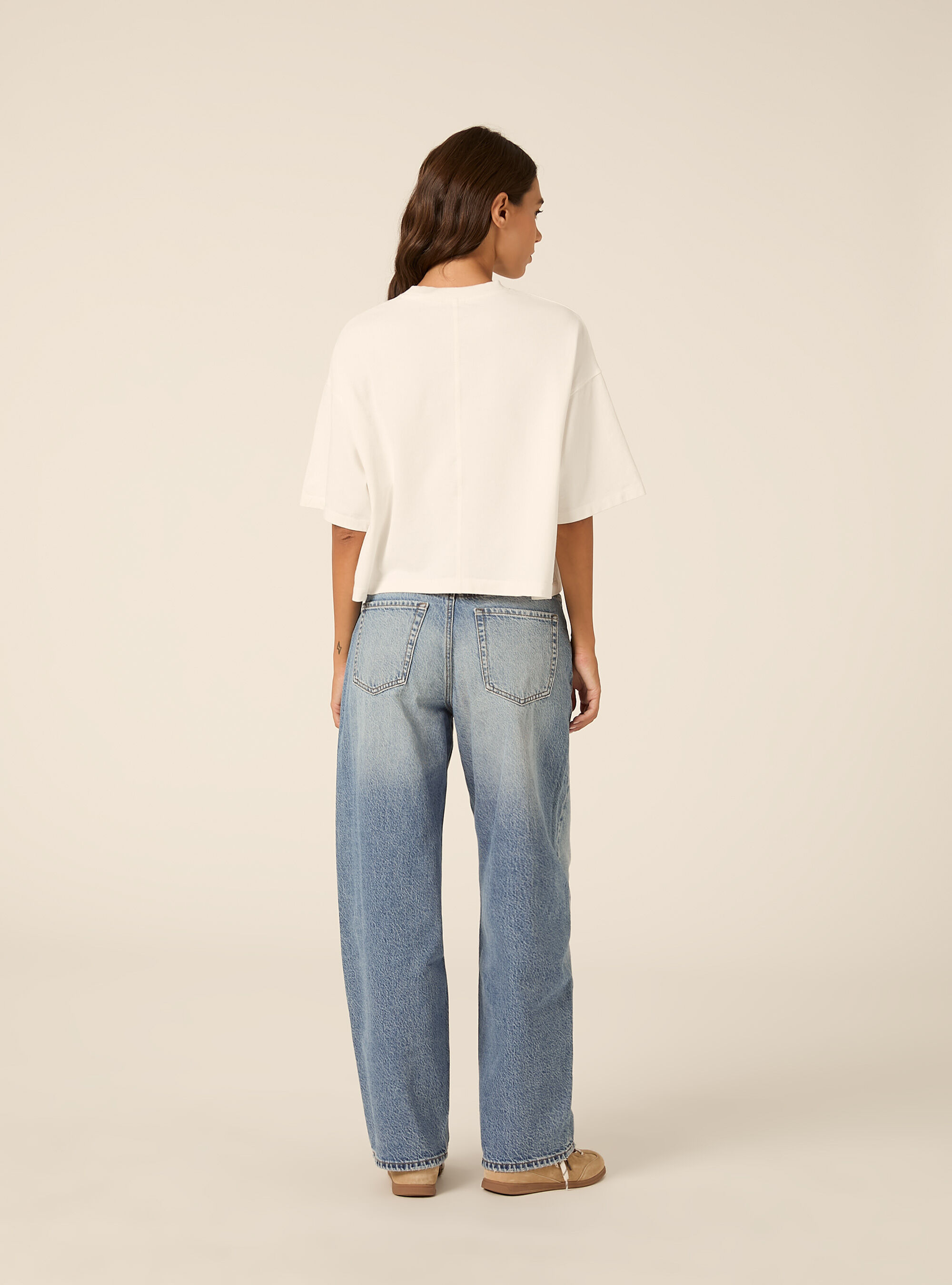 Jean coupe barrel taille haute, D005 LIGHT BLUE